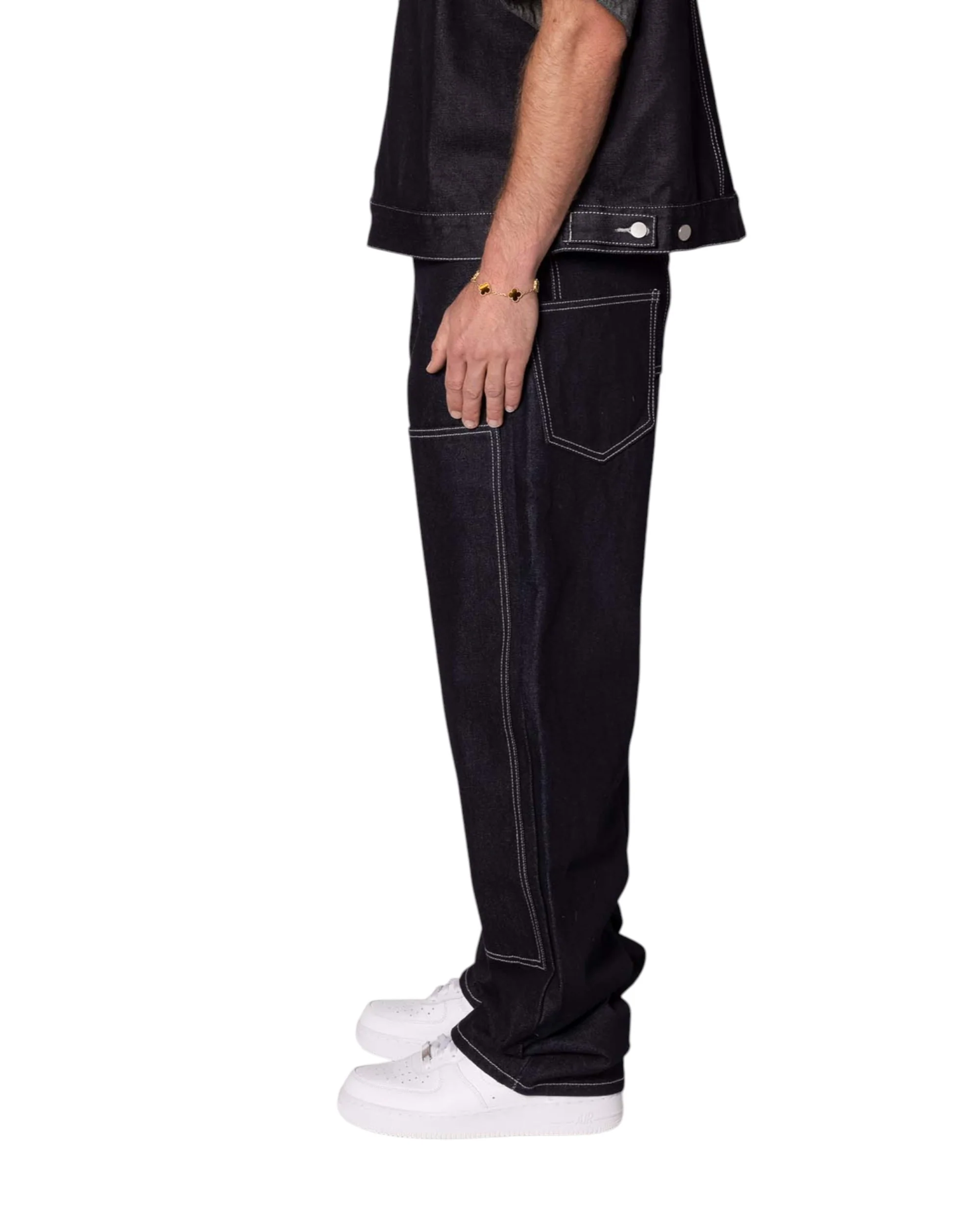 Ultra Baggy Raw Work Denim - Blue - Image 6