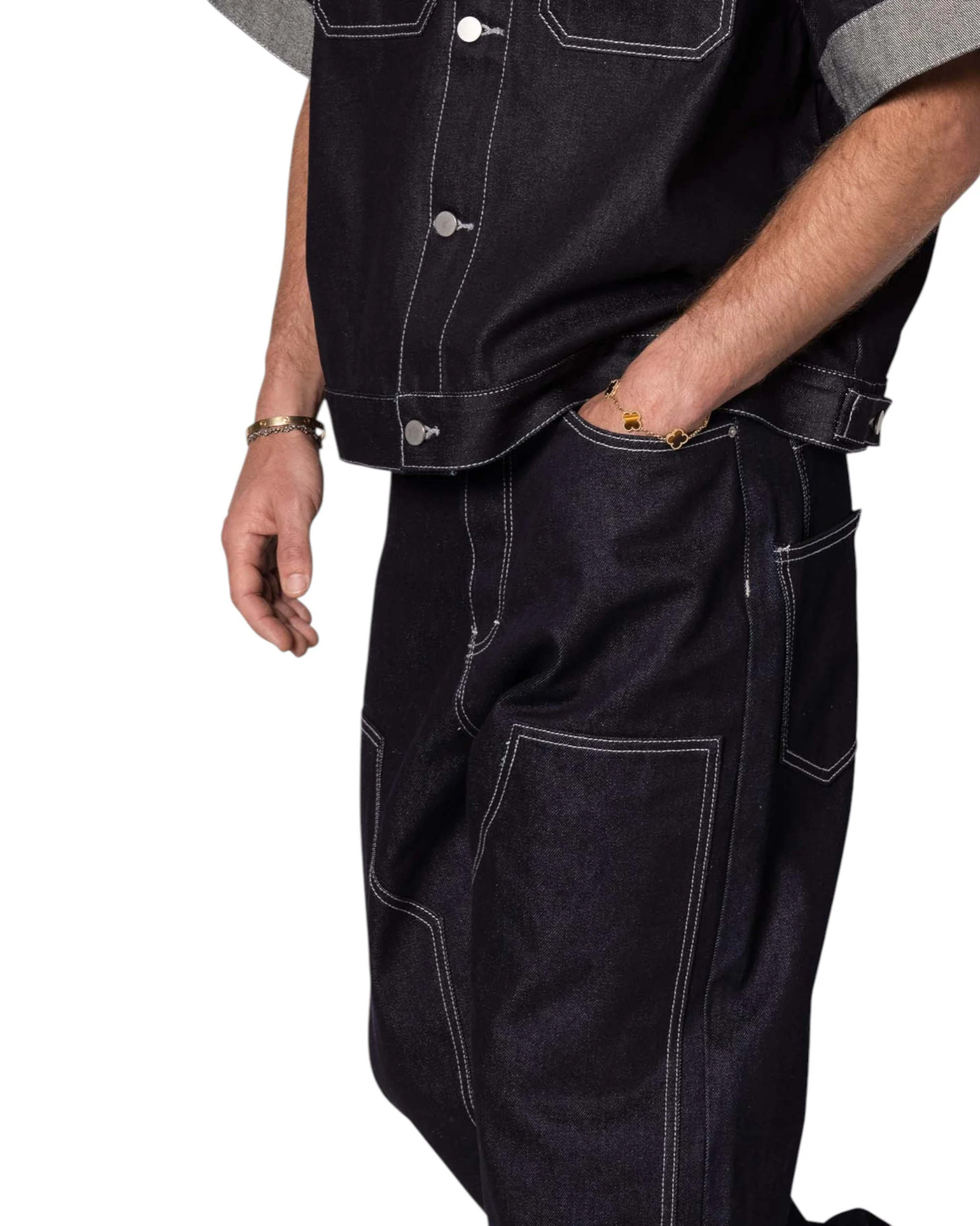 Ultra Baggy Raw Work Denim - Blue - Image 8