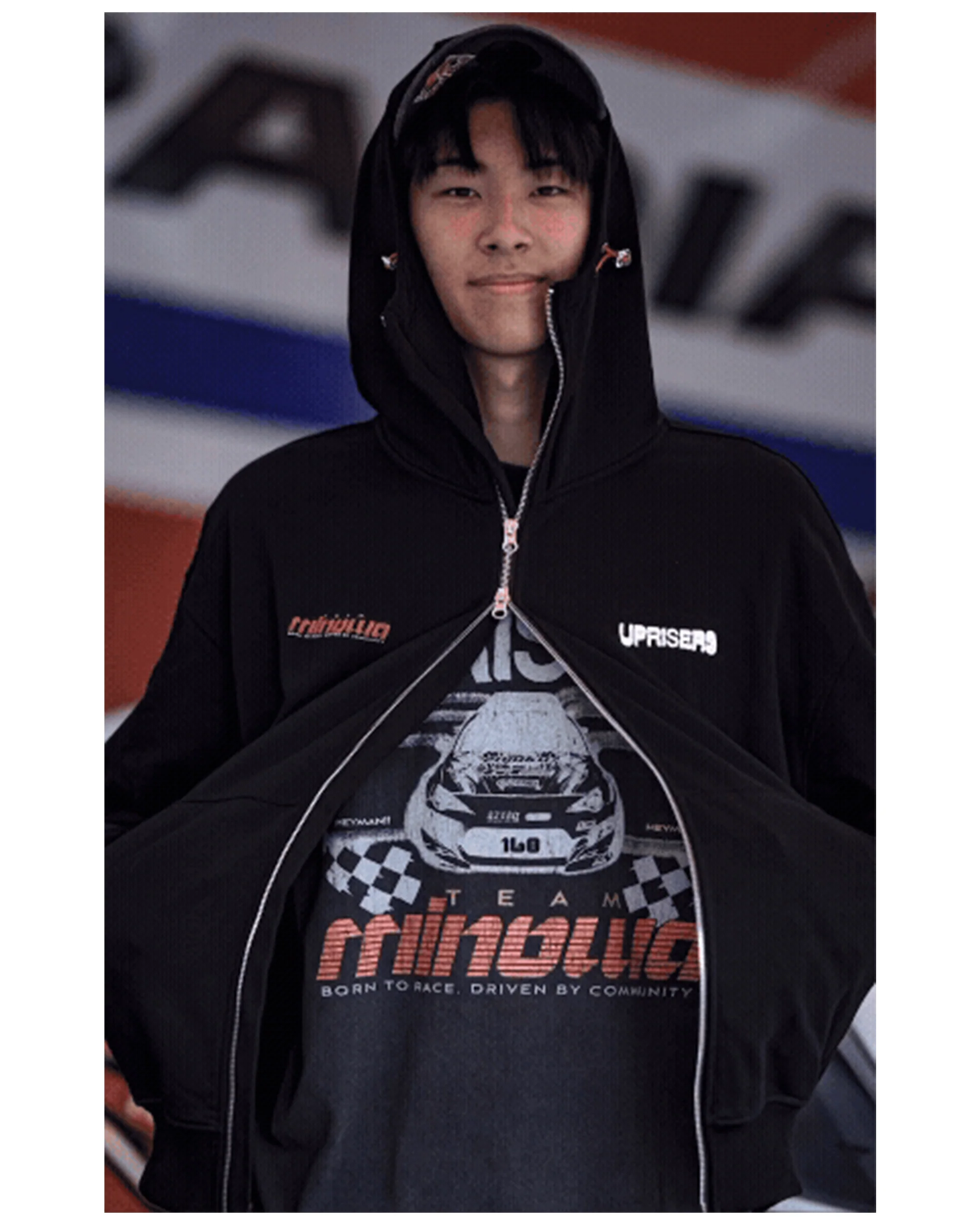 UPRISERS x Minowa Full Zip Hoodie - Image 3