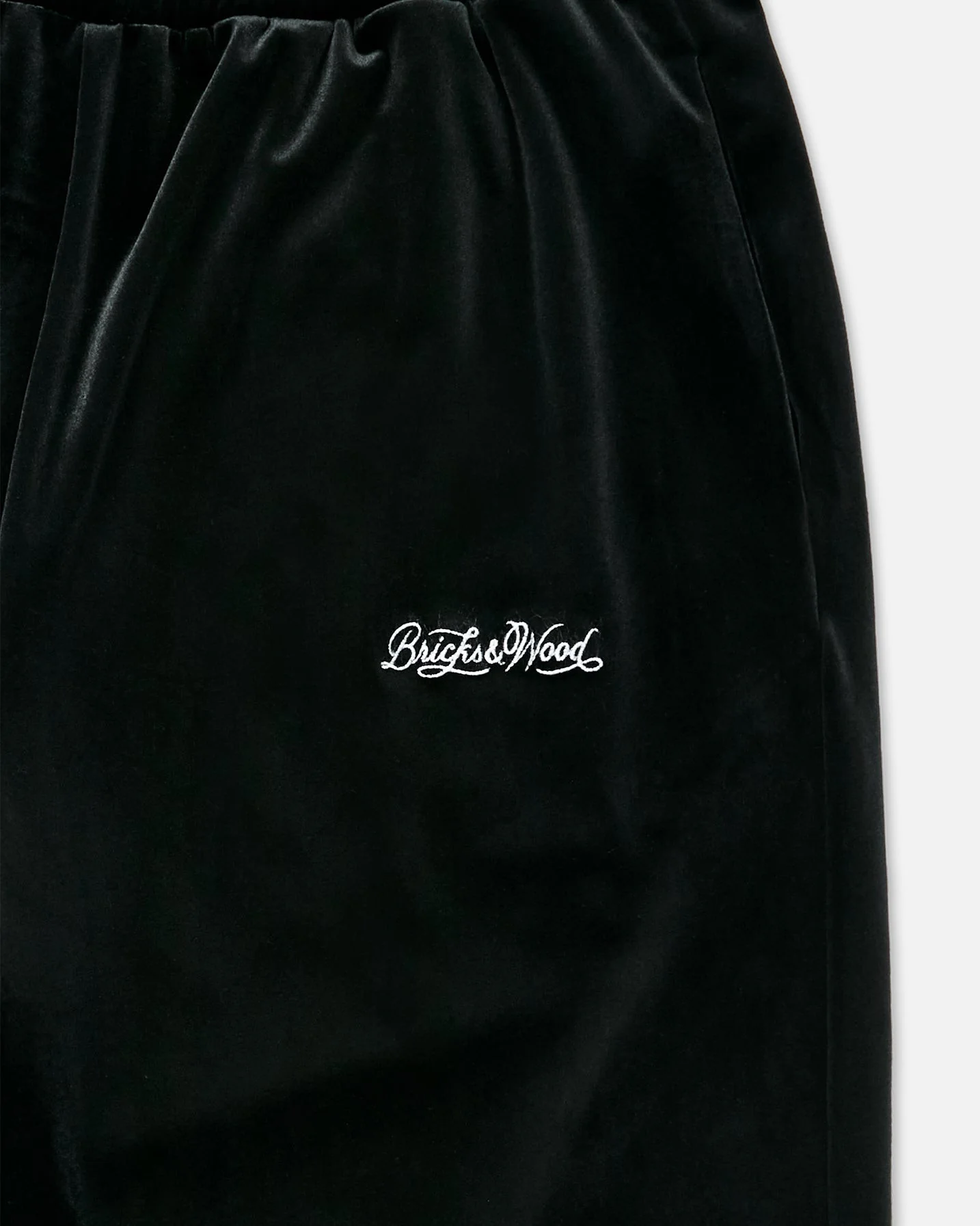 Velour Script Logo Track Pants - Black - Image 3