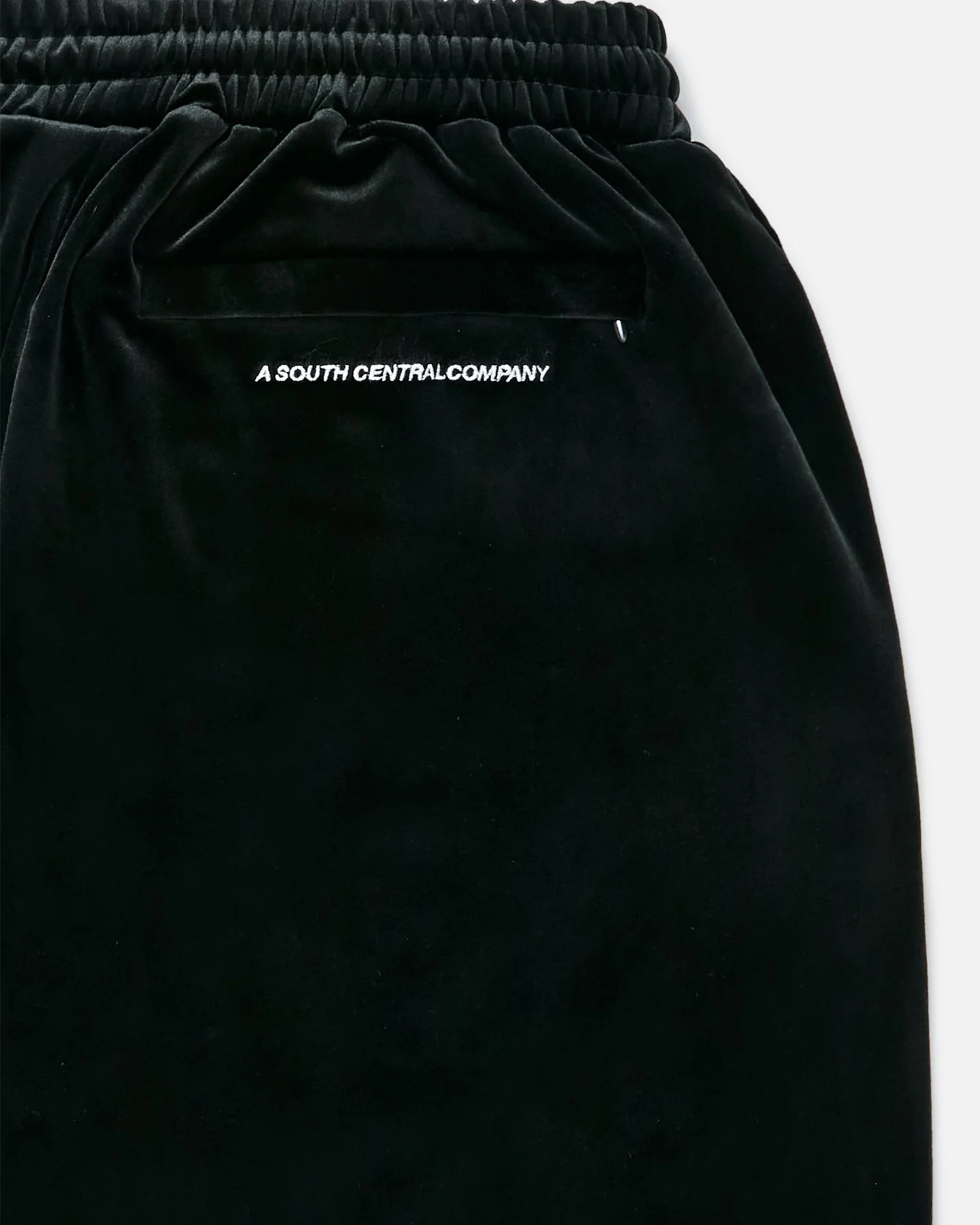 Velour Script Logo Track Pants - Black - Image 4