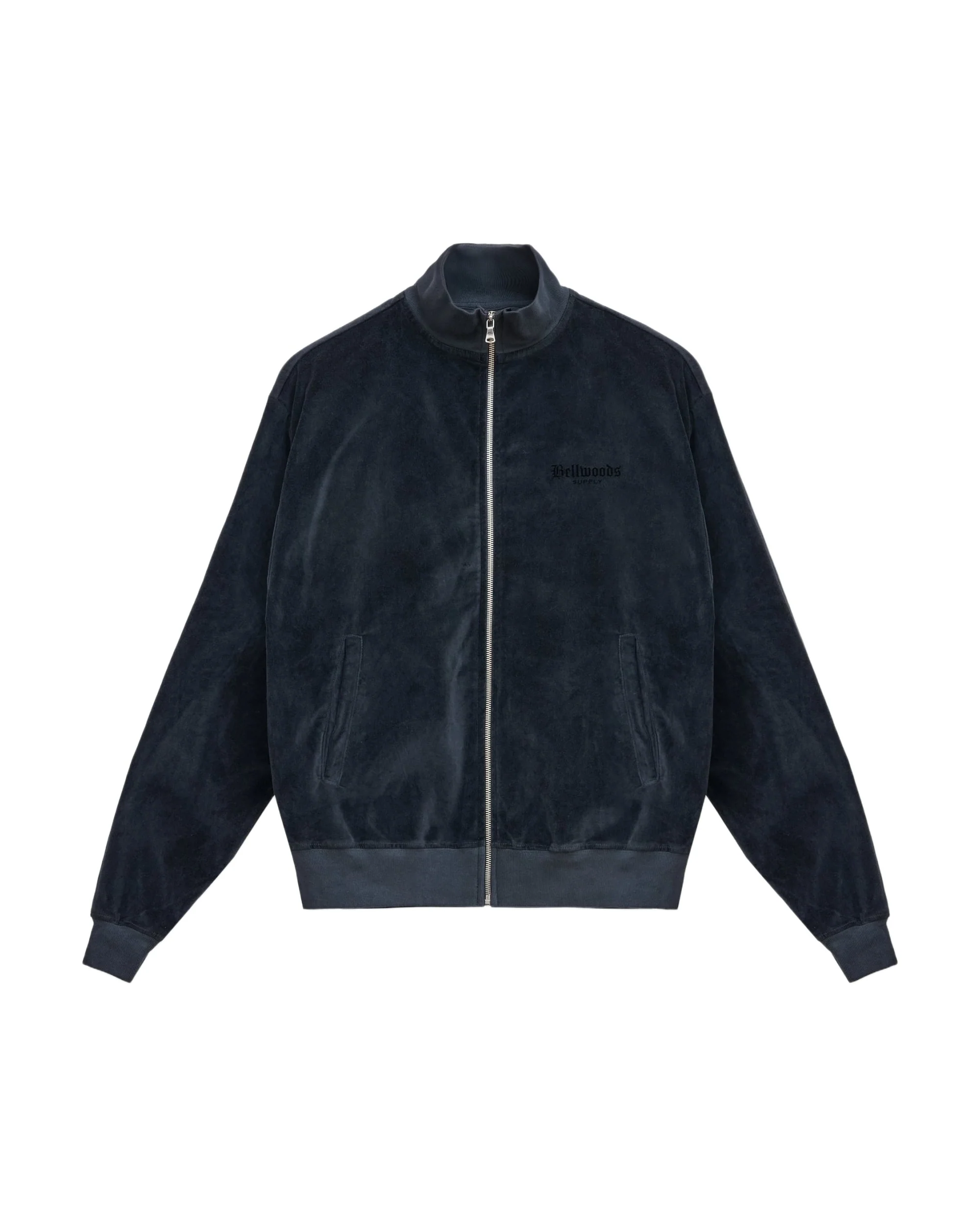 Velour Track Jacket - Charcoal