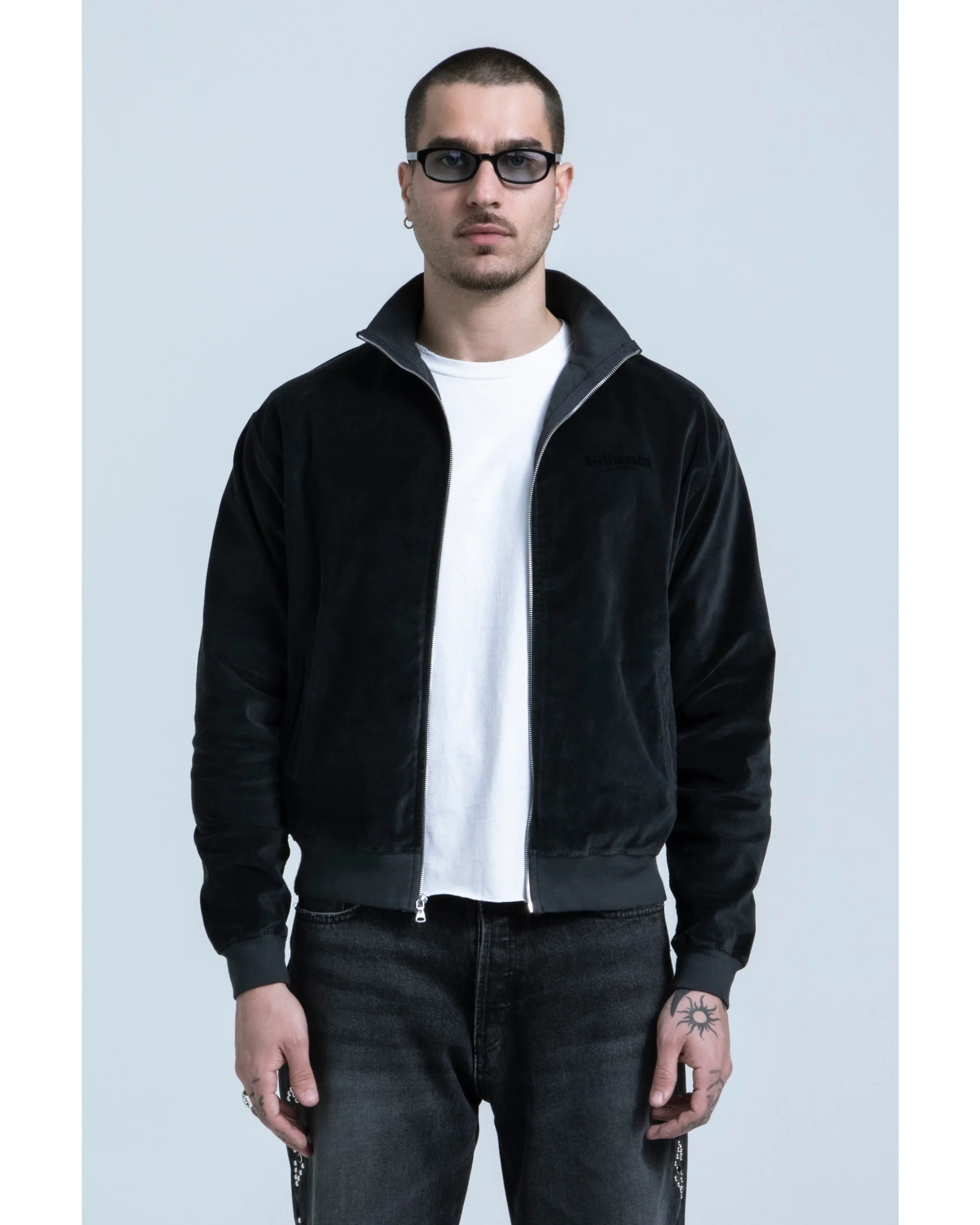 Velour Track Jacket - Charcoal - Image 3