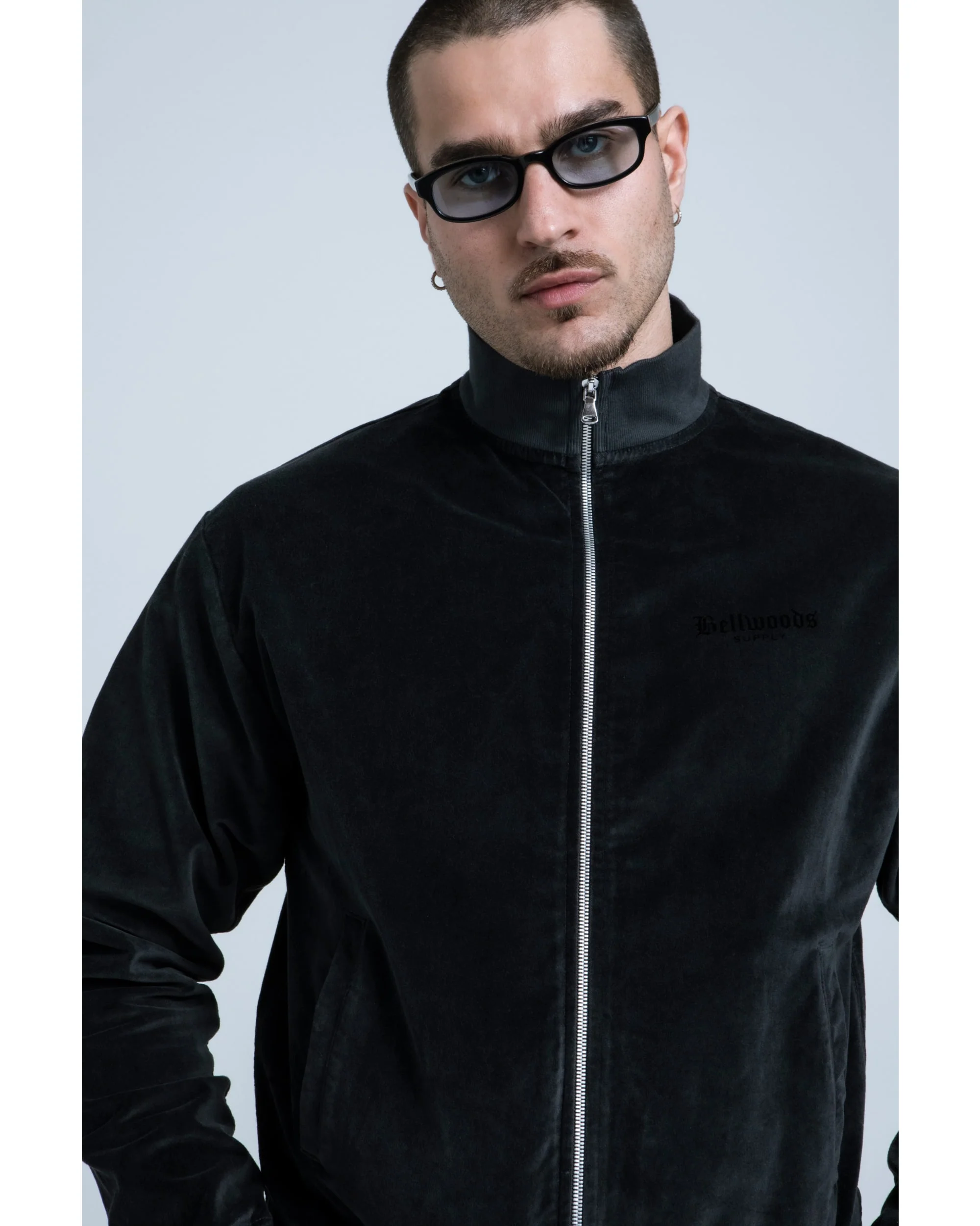 Velour Track Jacket - Charcoal - Image 4