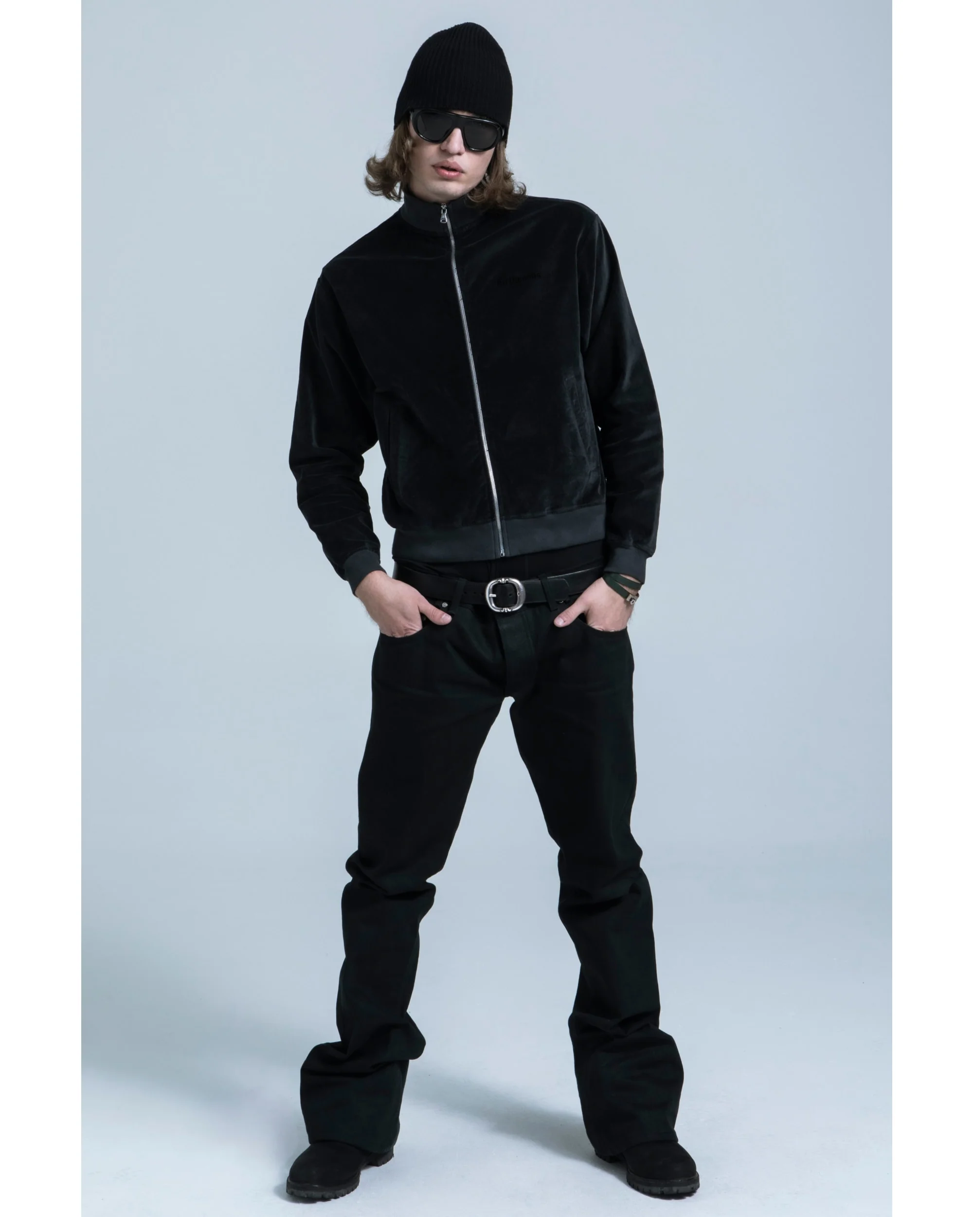 Velour Track Jacket - Charcoal - Image 6
