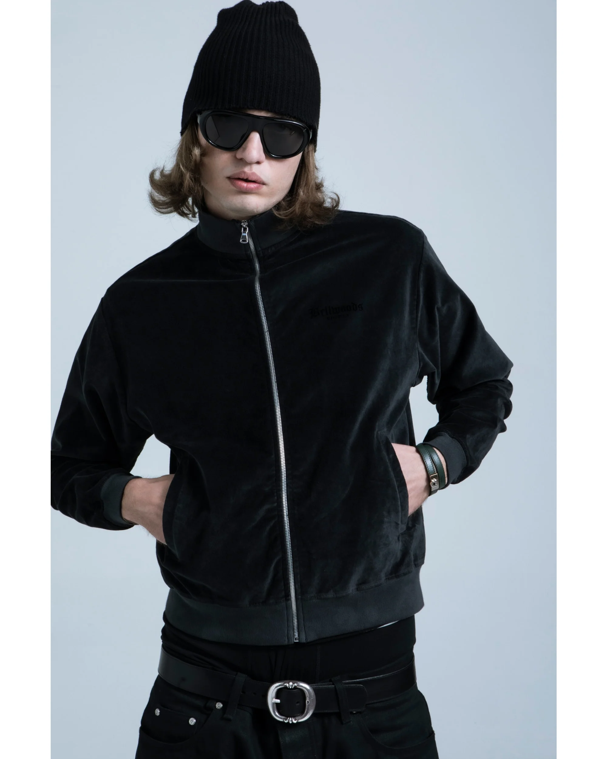 Velour Track Jacket - Charcoal - Image 7