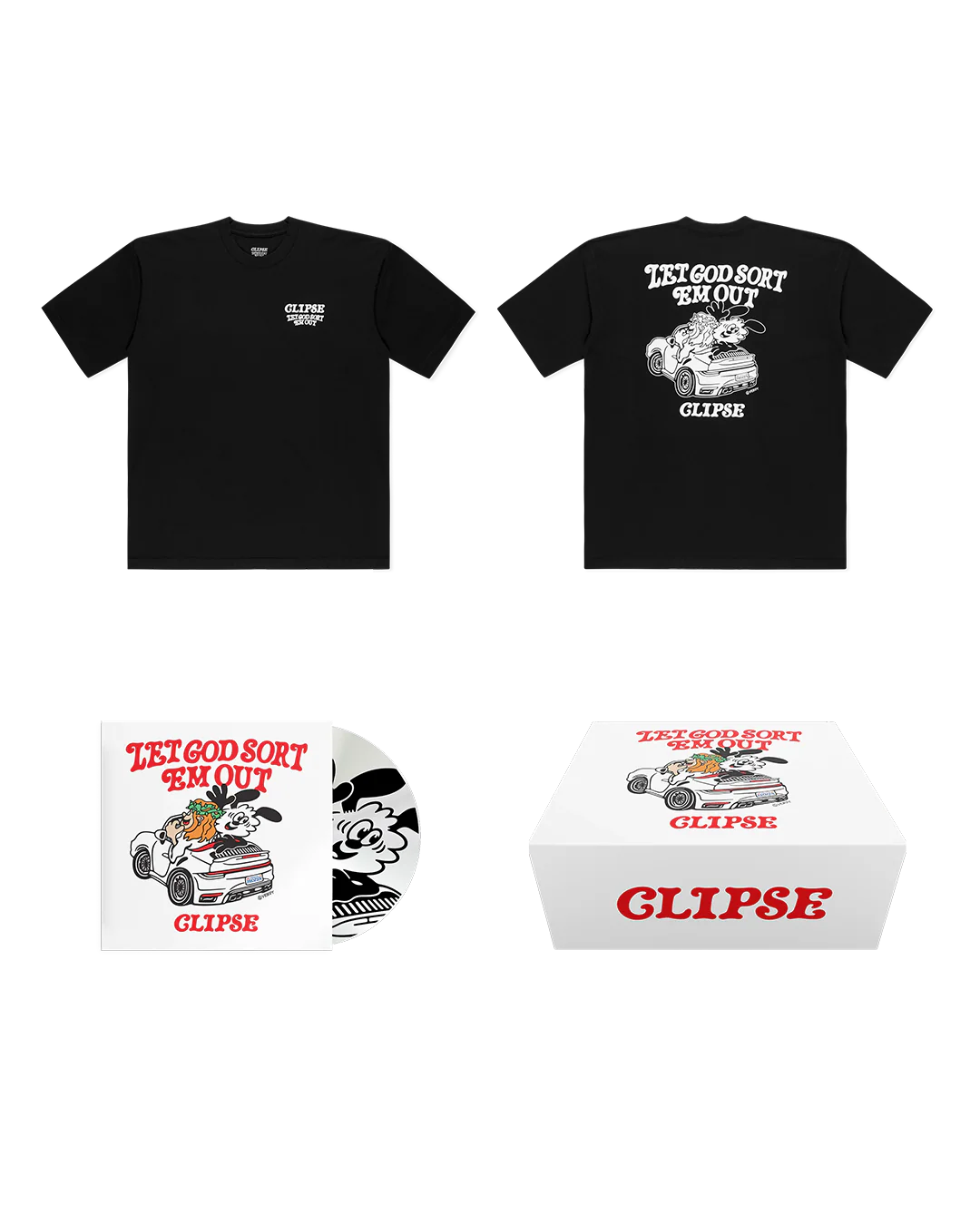 VERDY X CLIPSE LET GOD SORT EM OUT TEE BOX SET 2