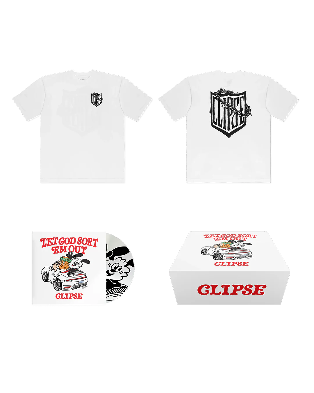 VERDY X CLIPSE LET GOD SORT EM OUT TEE BOX SET 5