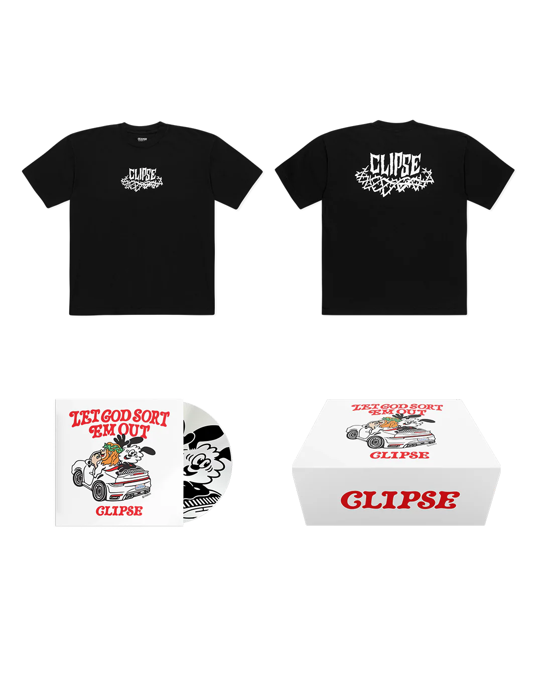 VERDY X CLIPSE LET GOD SORT EM OUT TEE BOX SET 6