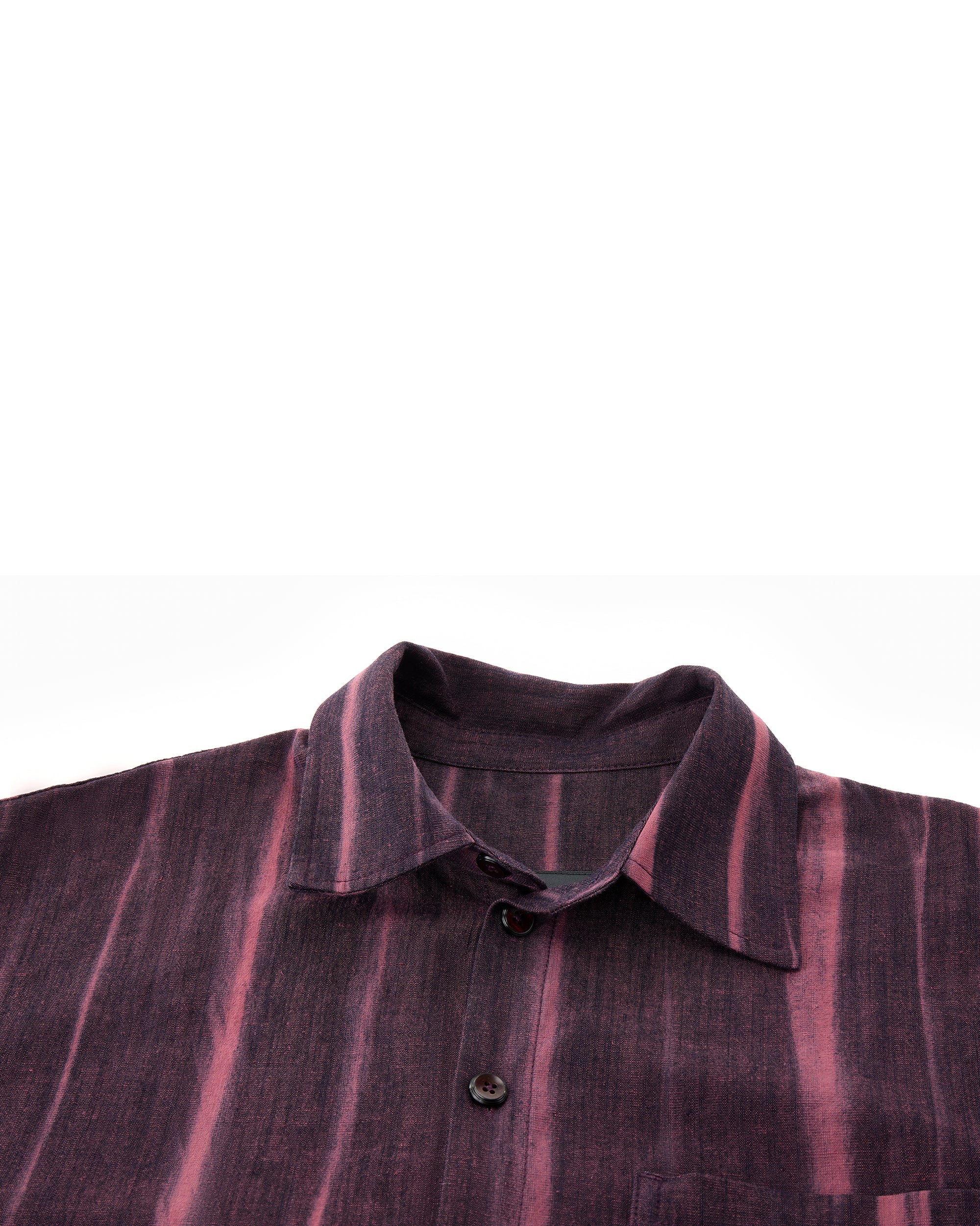 Vertical Stripe Button Up – Deep Burgundy & Rose, Relaxed Fit - Image 11