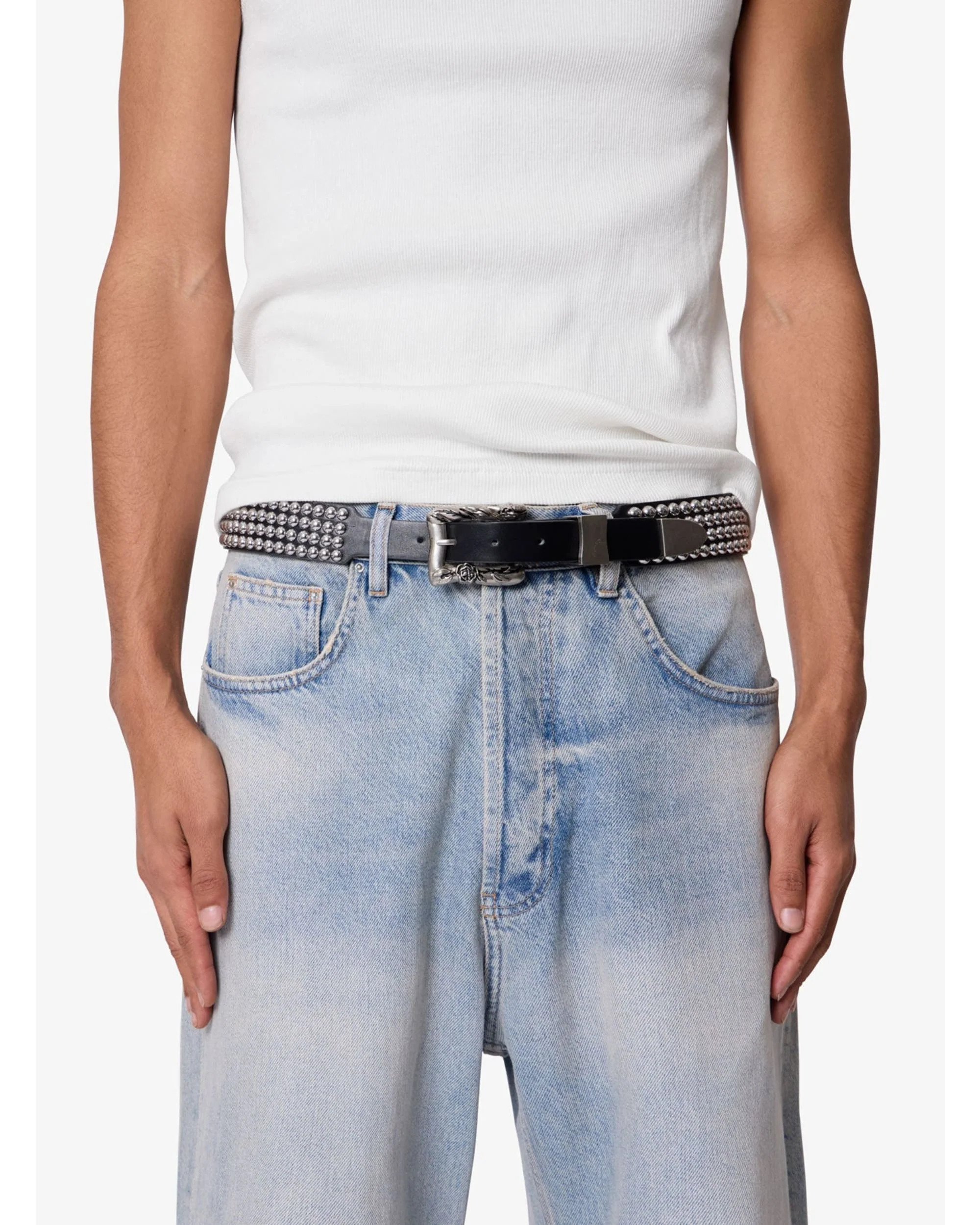 Vintage Studded Belt - Black - Image 2