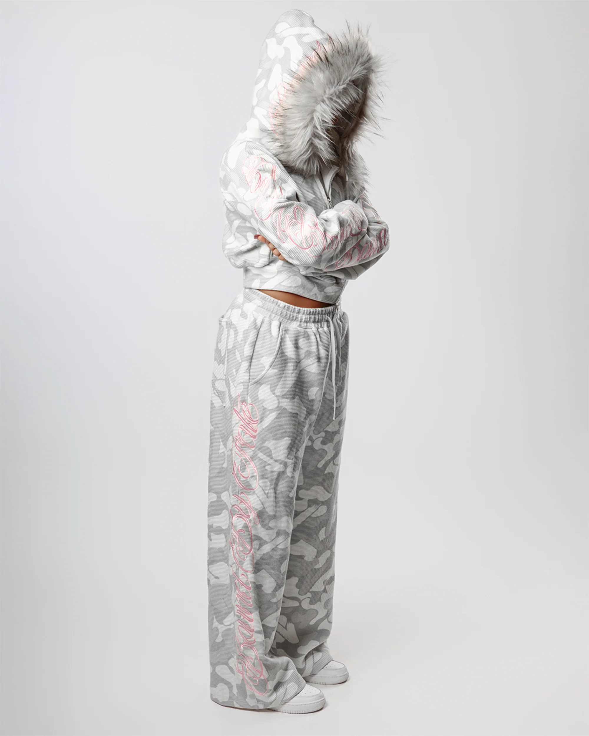 VISIONARY "BOUND BY FATE" CAMO FUR CROPPED ZIP-UP JACKET (WOMEN) - Image 6