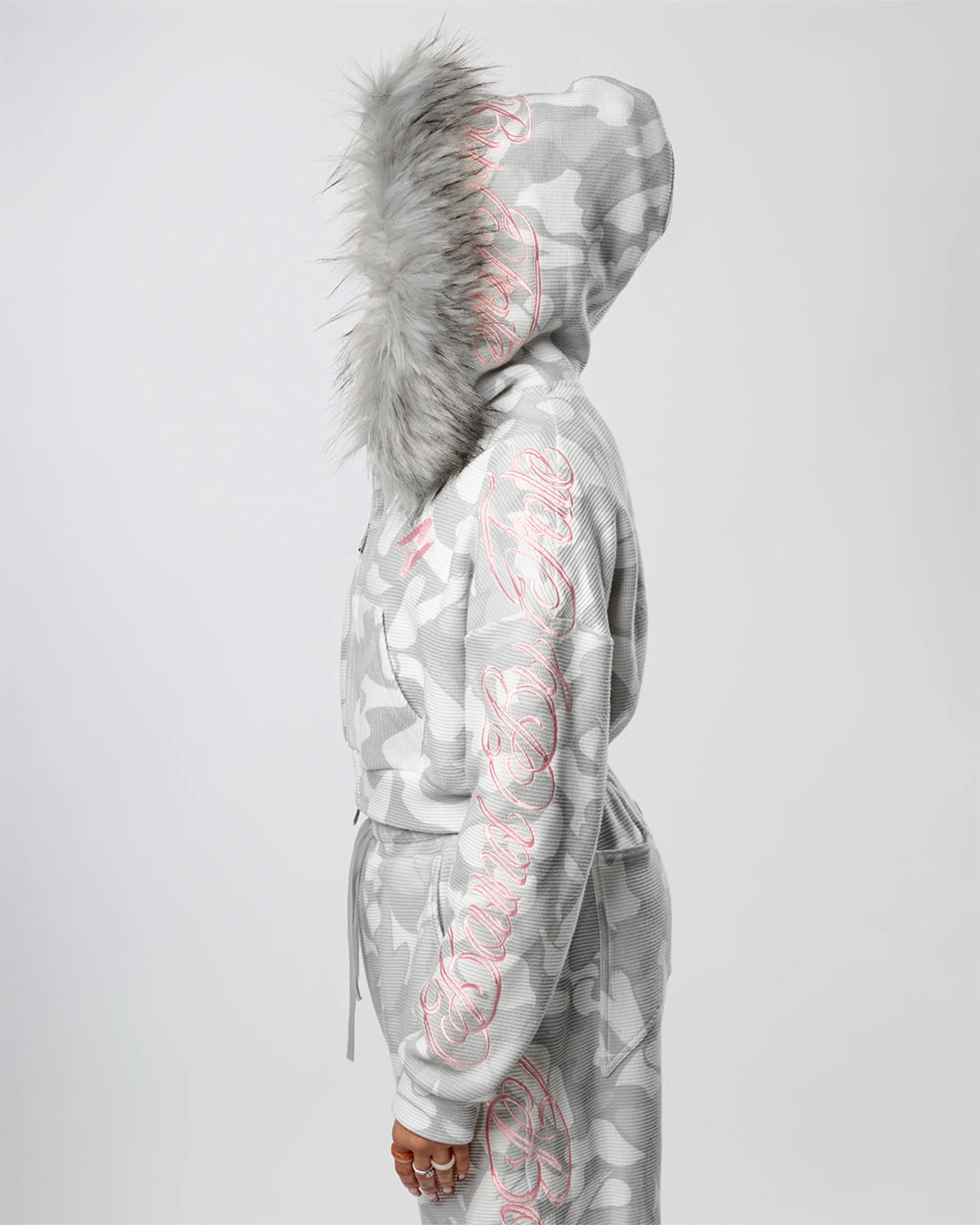 VISIONARY "BOUND BY FATE" CAMO FUR CROPPED ZIP-UP JACKET (WOMEN) - Image 7