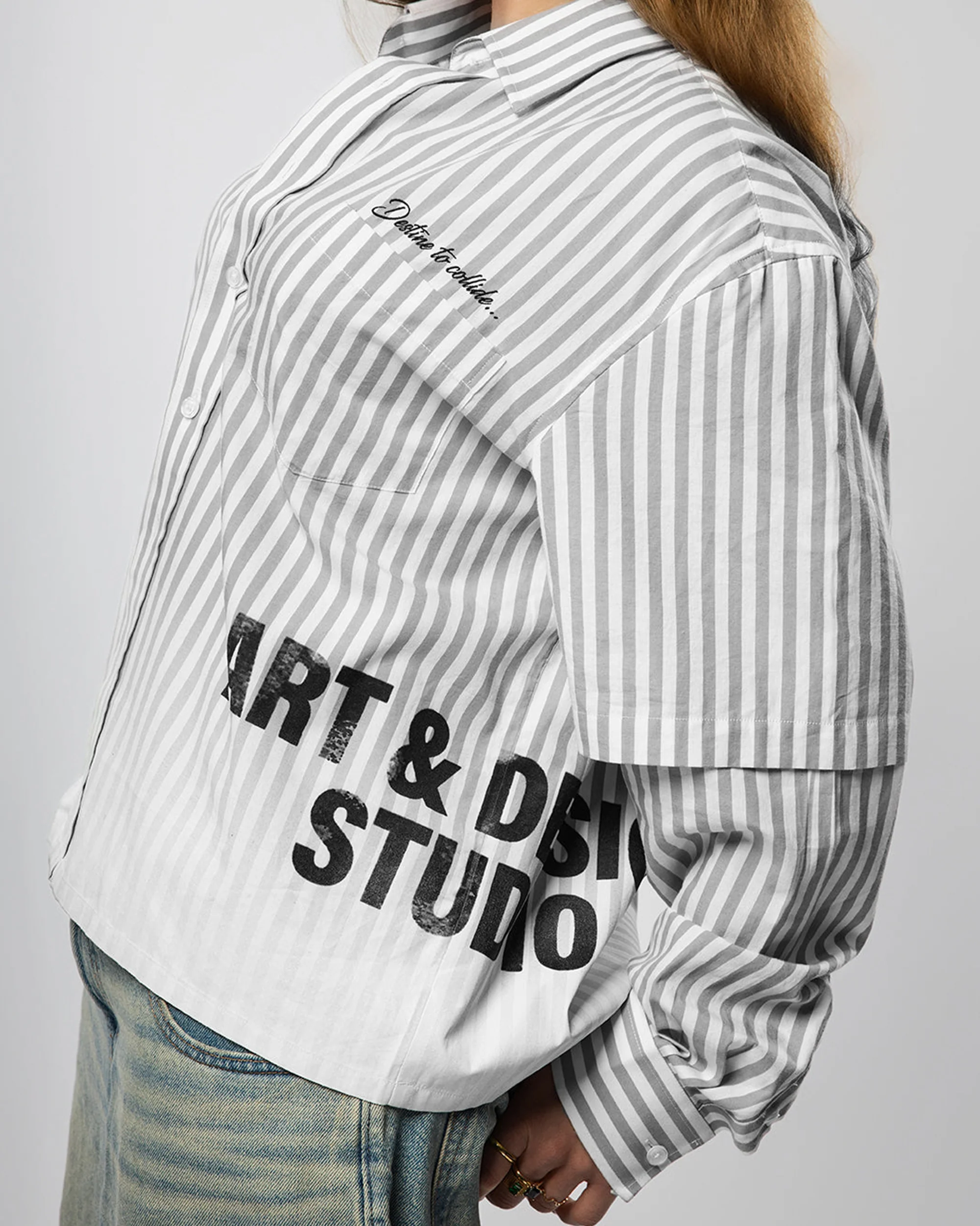 VISIONARY DOUBLE SLEEVE FADE BUTTON DOWN ( BLACK ) - Image 7