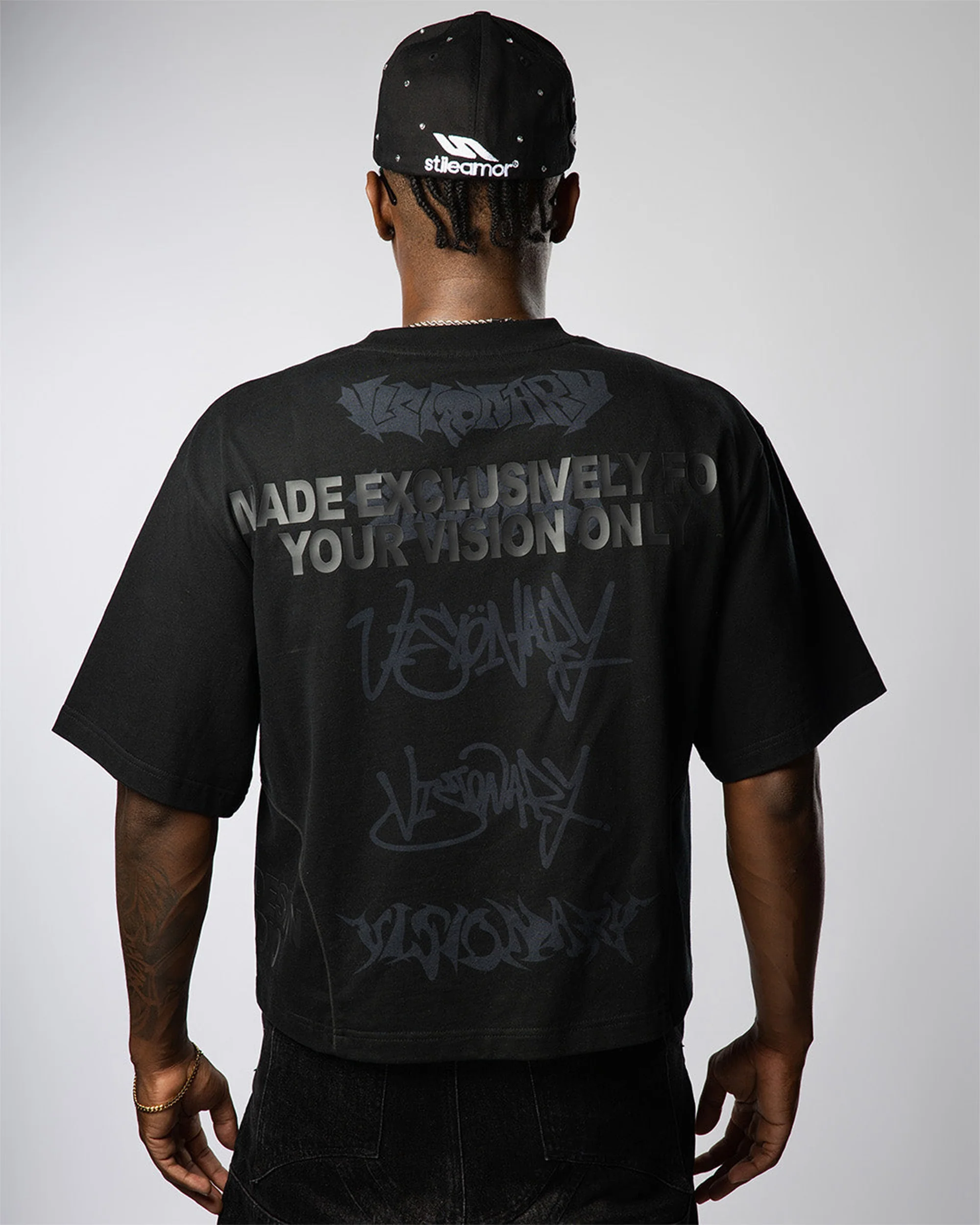 VISIONARY STATEMENT BOXY TEE ( BLACK ) - Image 4