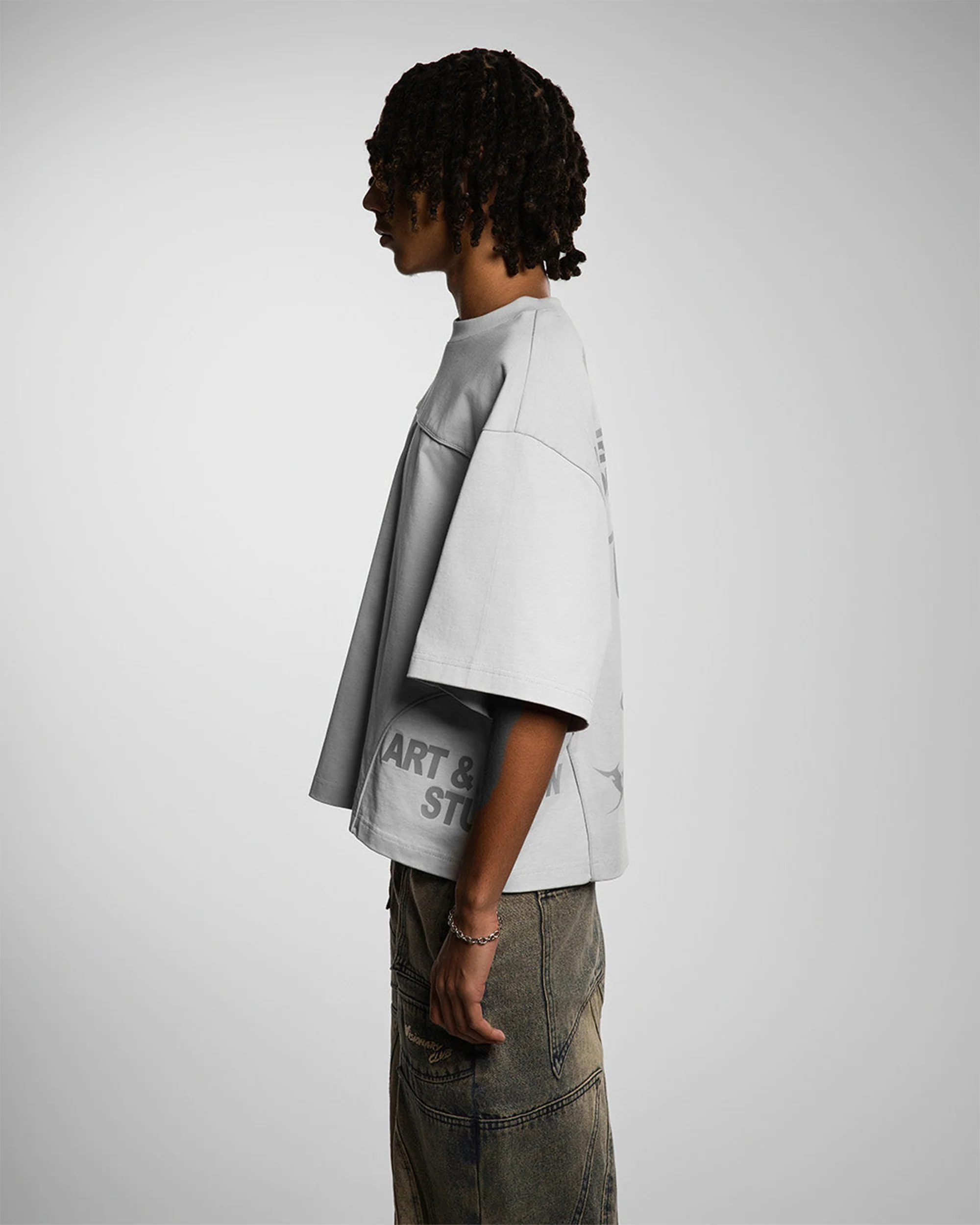 VISIONARY STATEMENT BOXY TEE ( GREY ) - Image 5