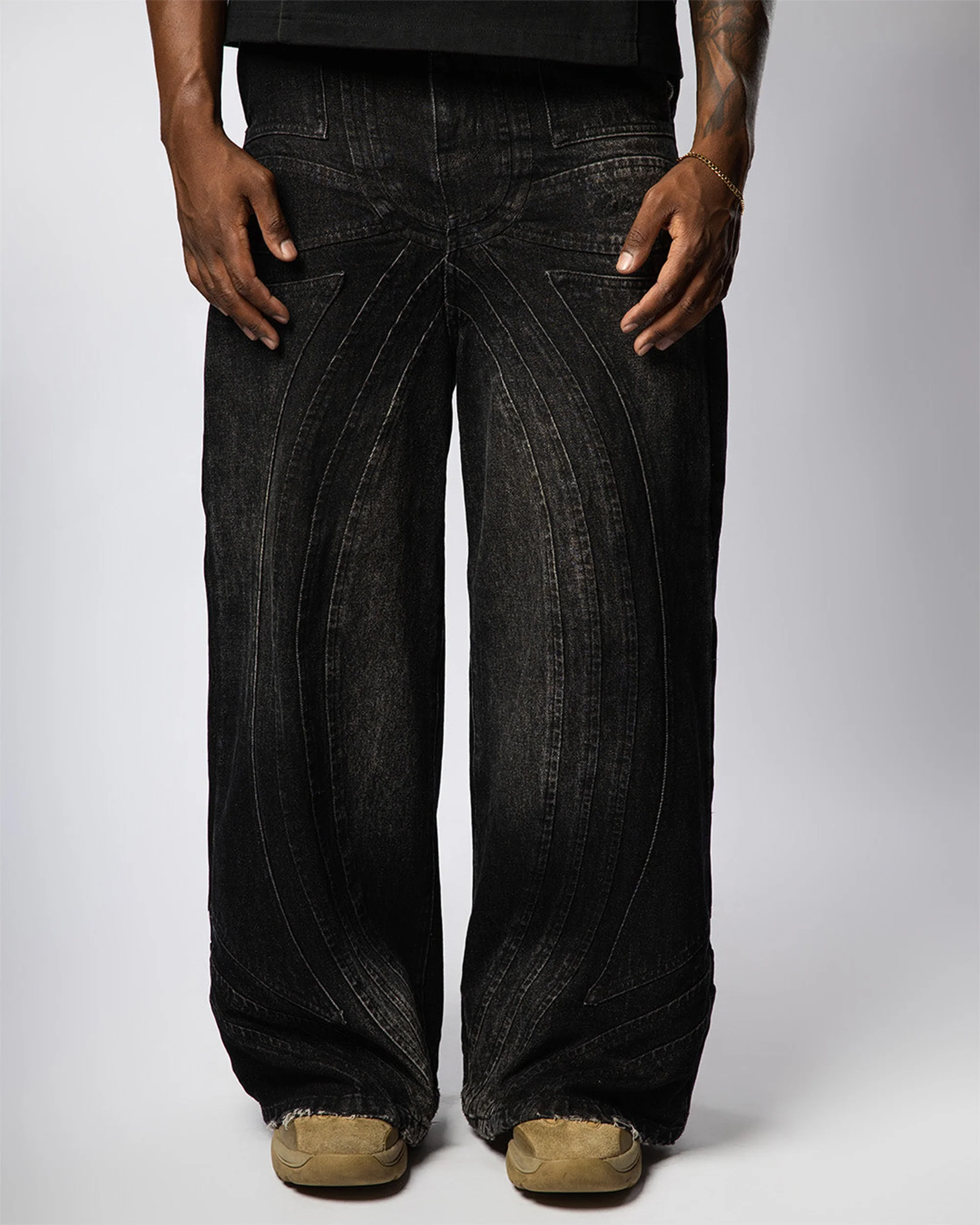 VZNARY "TWIST OF FATE" JEANS (BLACK) - Image 2