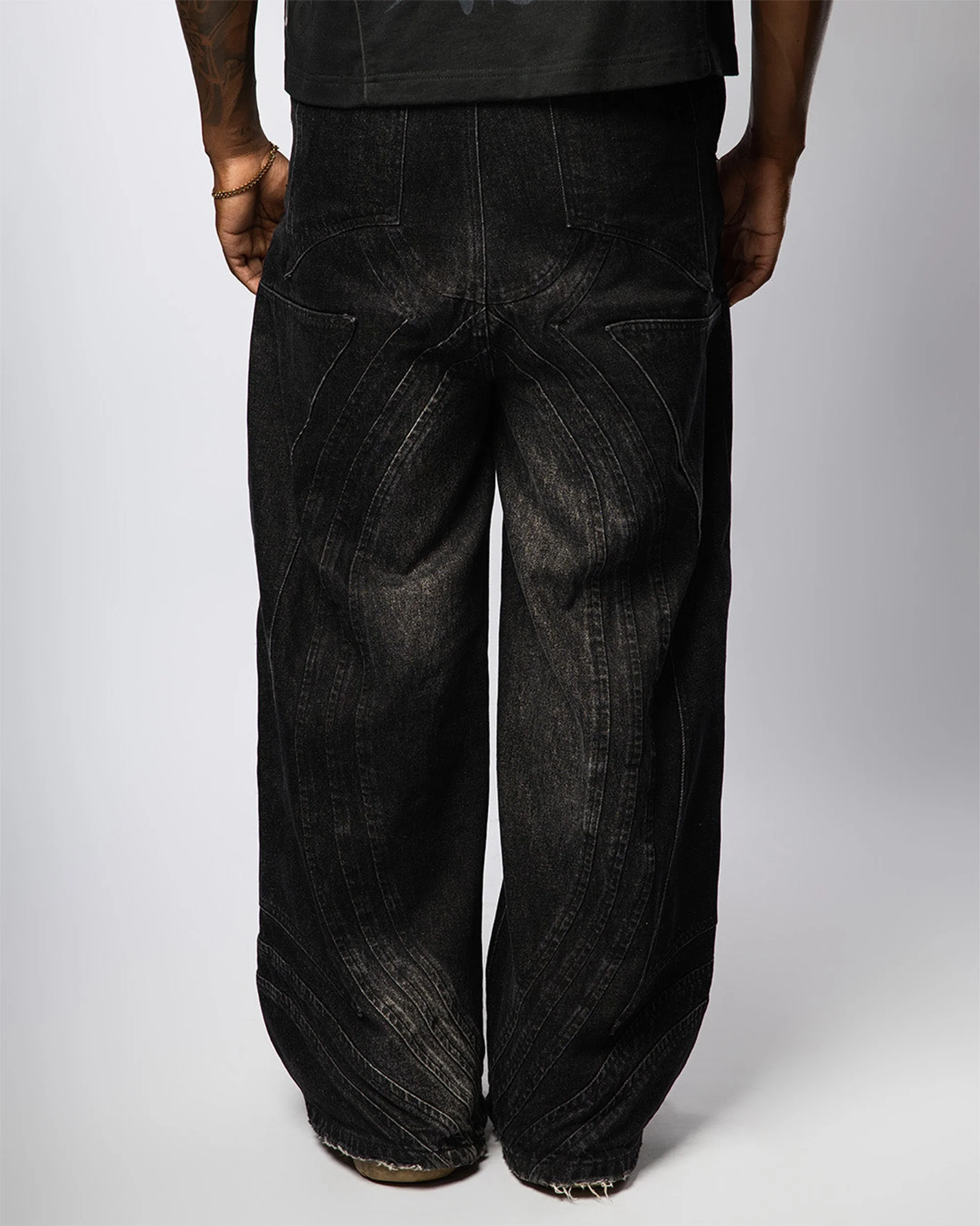 VZNARY "TWIST OF FATE" JEANS (BLACK) - Image 4