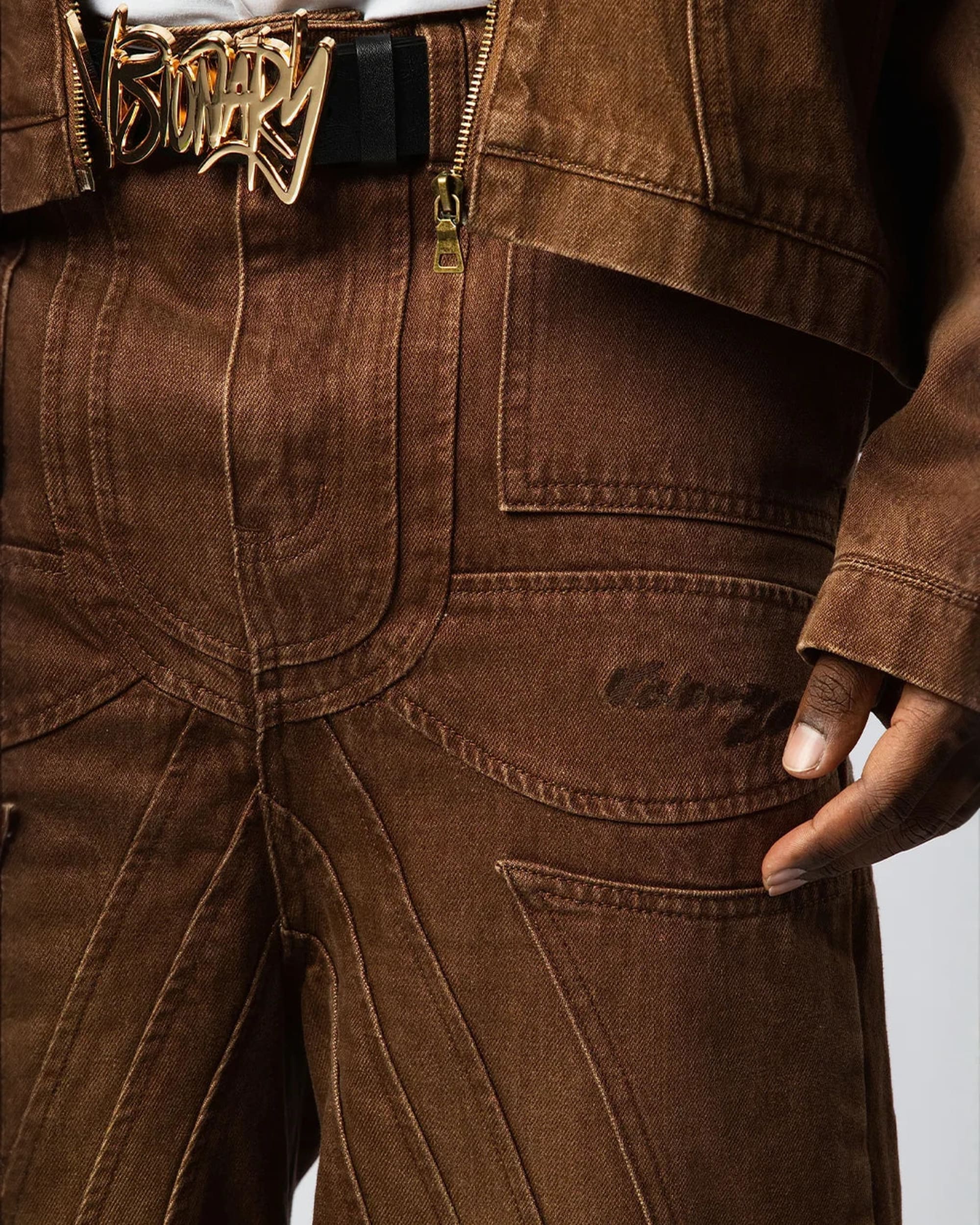 VZNARY "TWIST OF FATE" JEANS ( BROWN ) - Image 2
