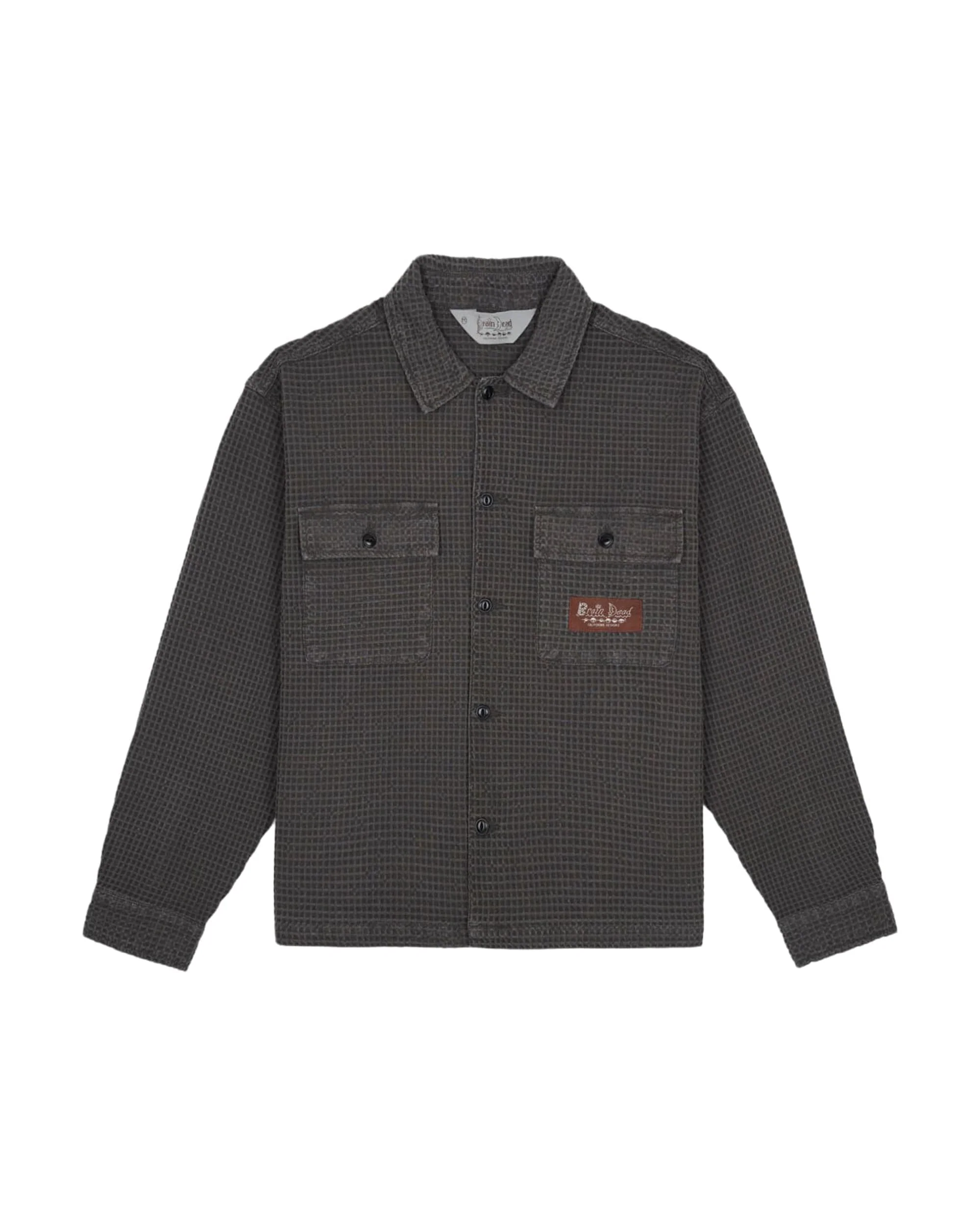 Waffle Button Front Shirt - Clay