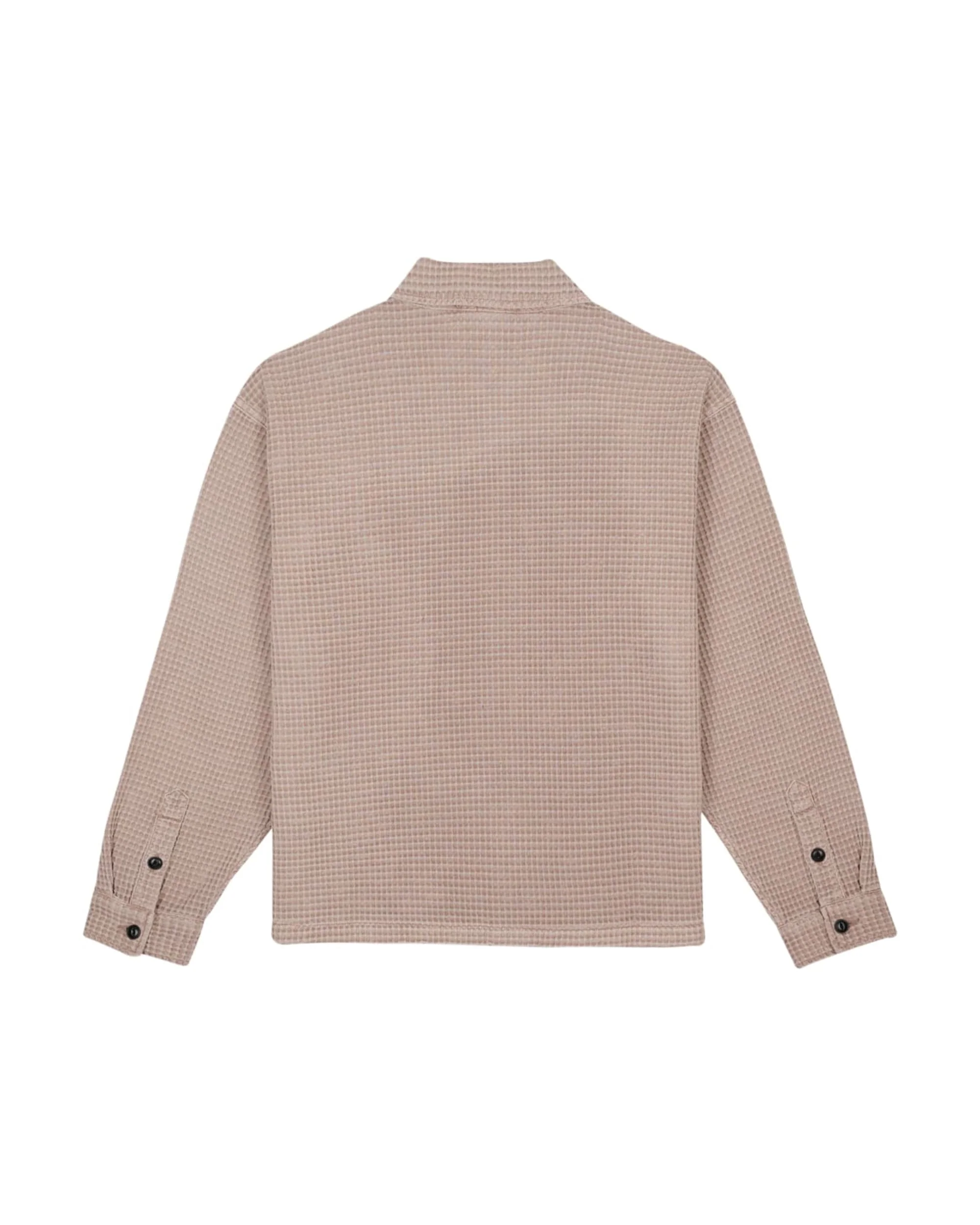 Waffle Button Front Shirt - Sand - Image 2