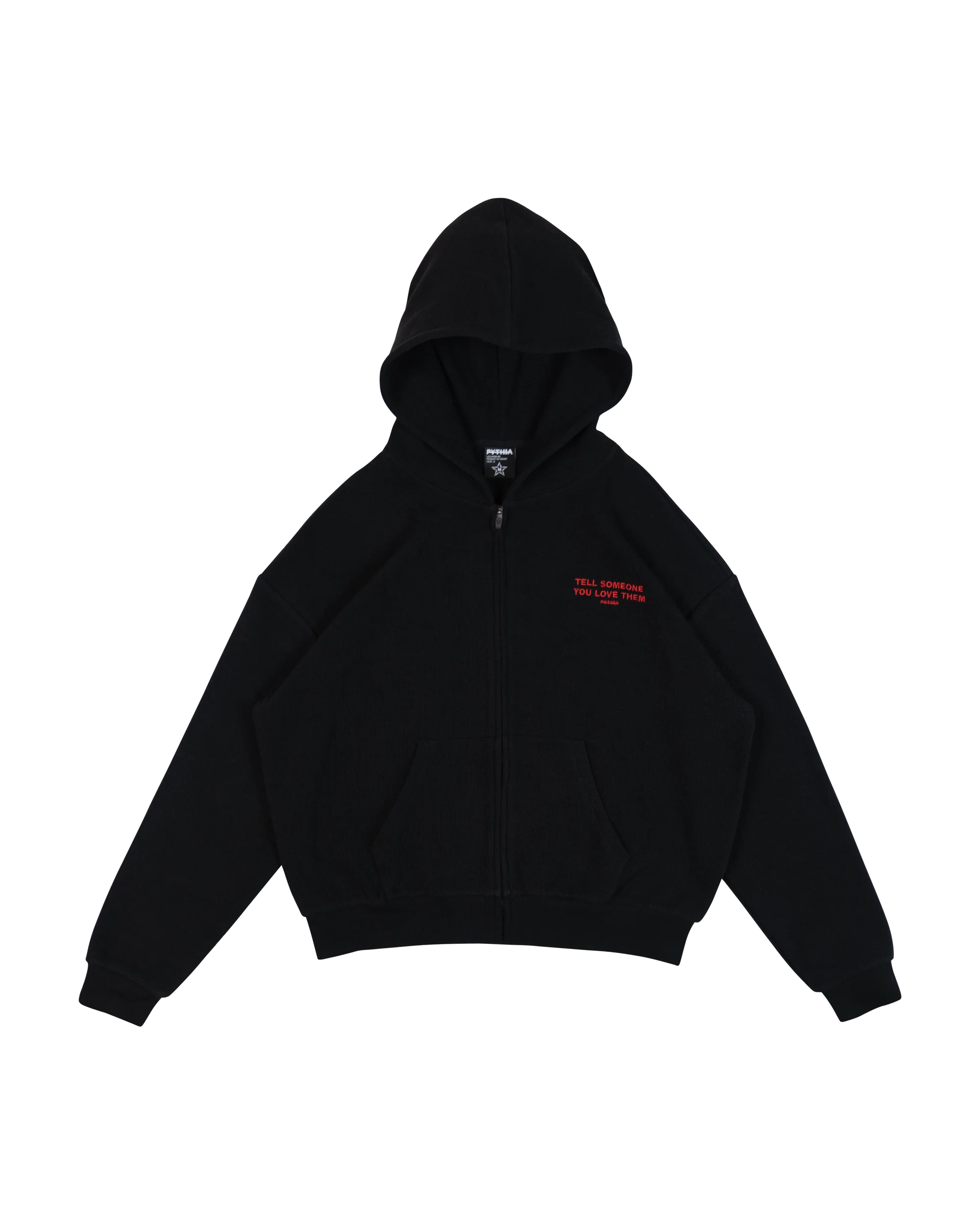 WAFFLE KNIT ZIP HOODIE
