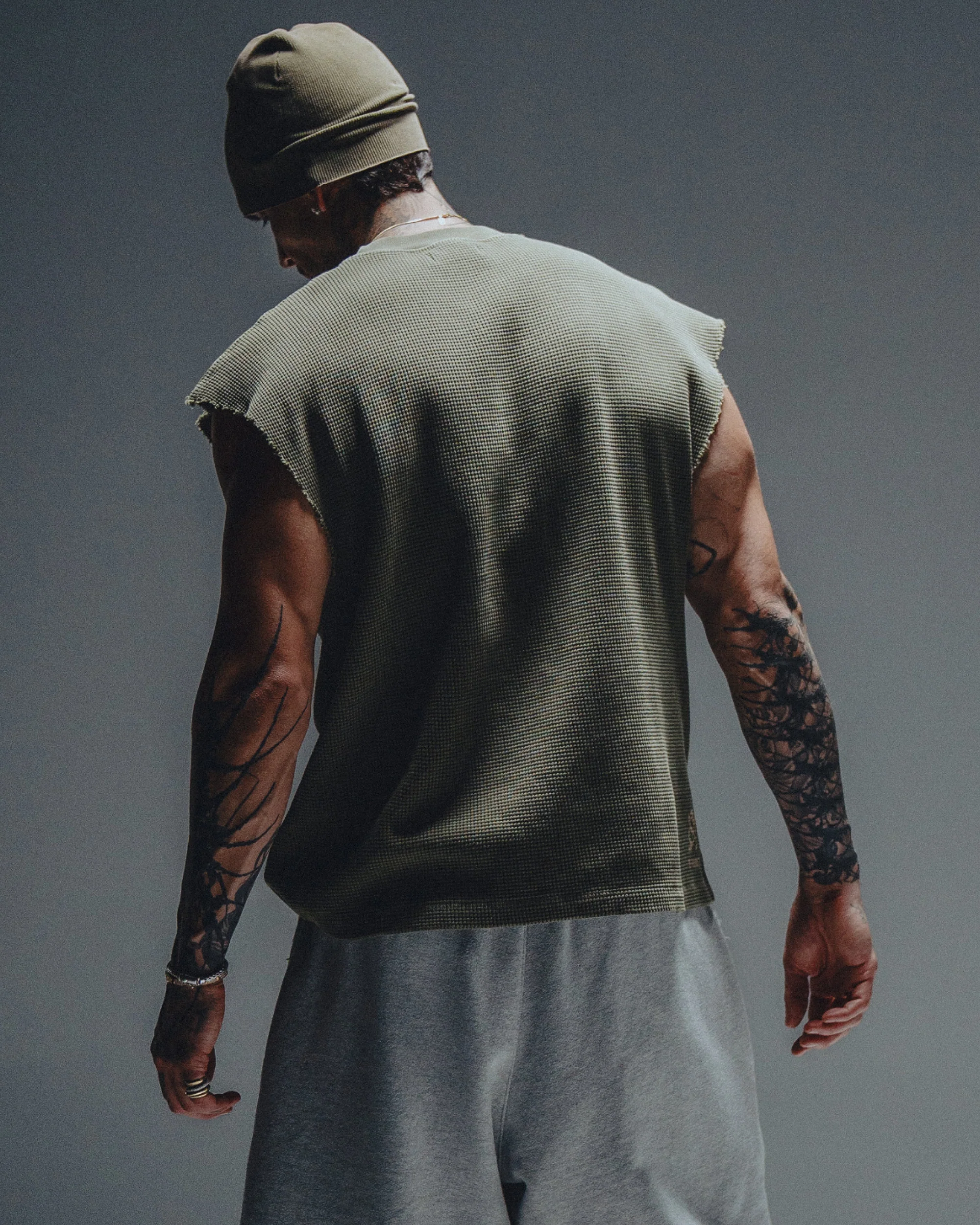 Waffle Sleeveless - Military Green - Image 4