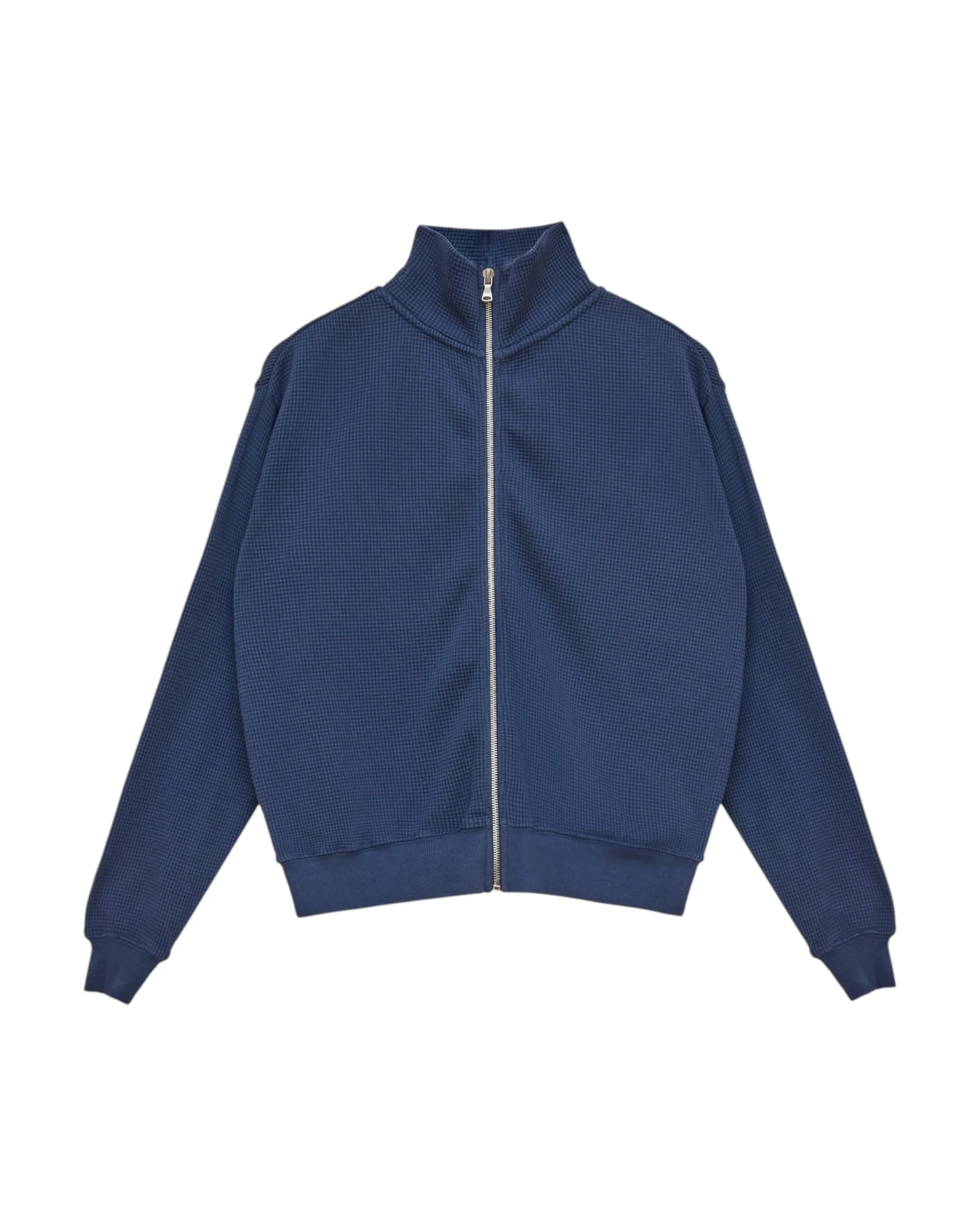 Waffle Zip Up Track Jacket - Vintage Navy
