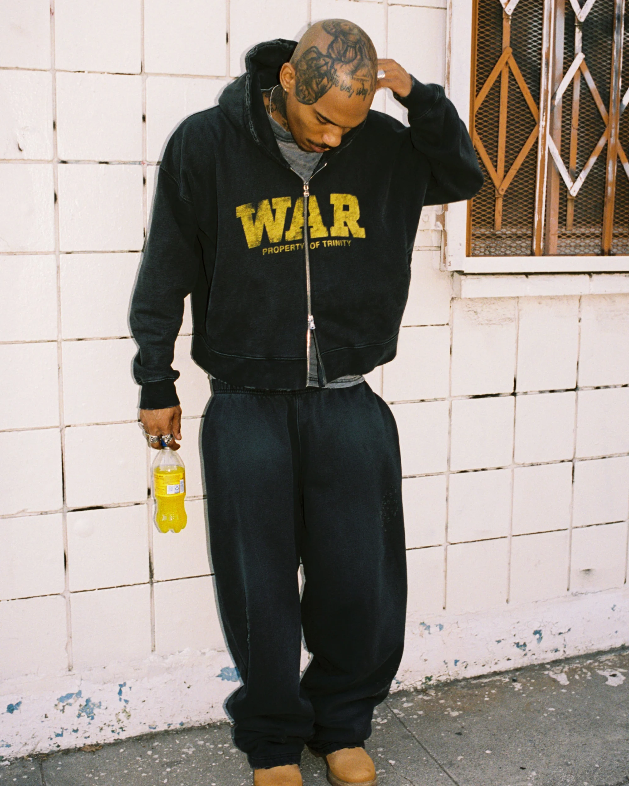 War Zip Hoodie - Charcoal - Image 3