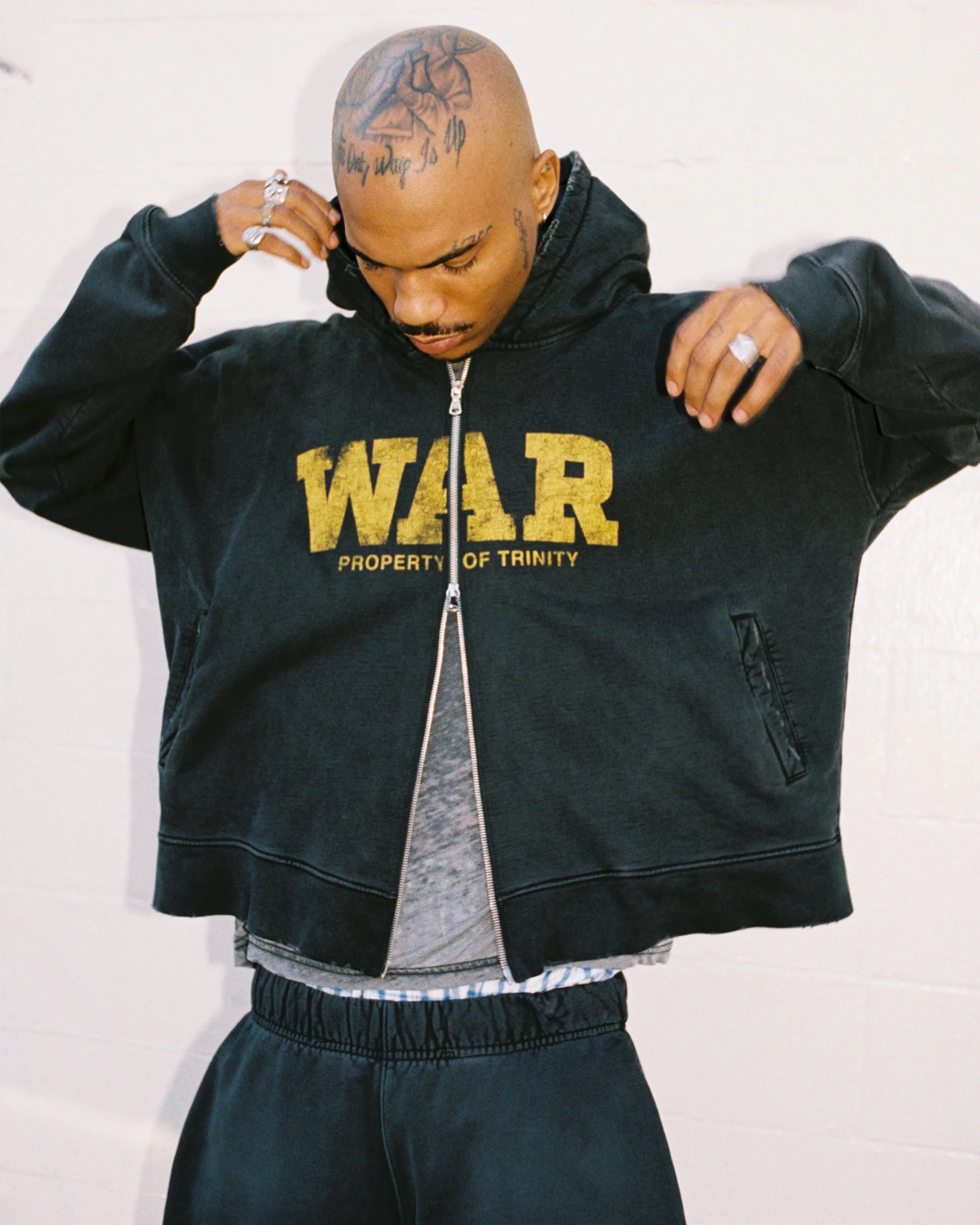 War Zip Hoodie - Charcoal - Image 4
