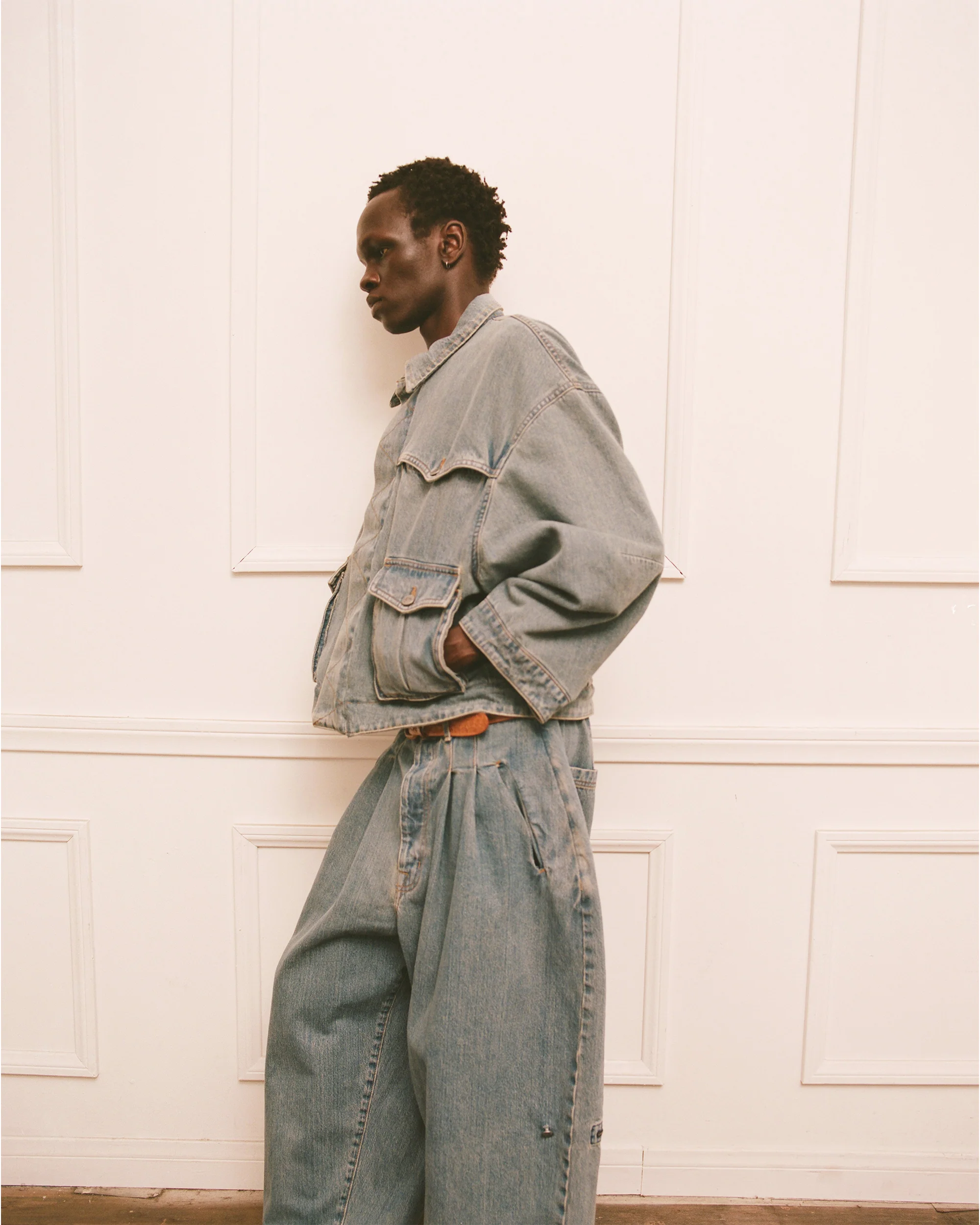 Washed Indigo Reversible 7 Pocket Japanese Denim Jacket - Image 12