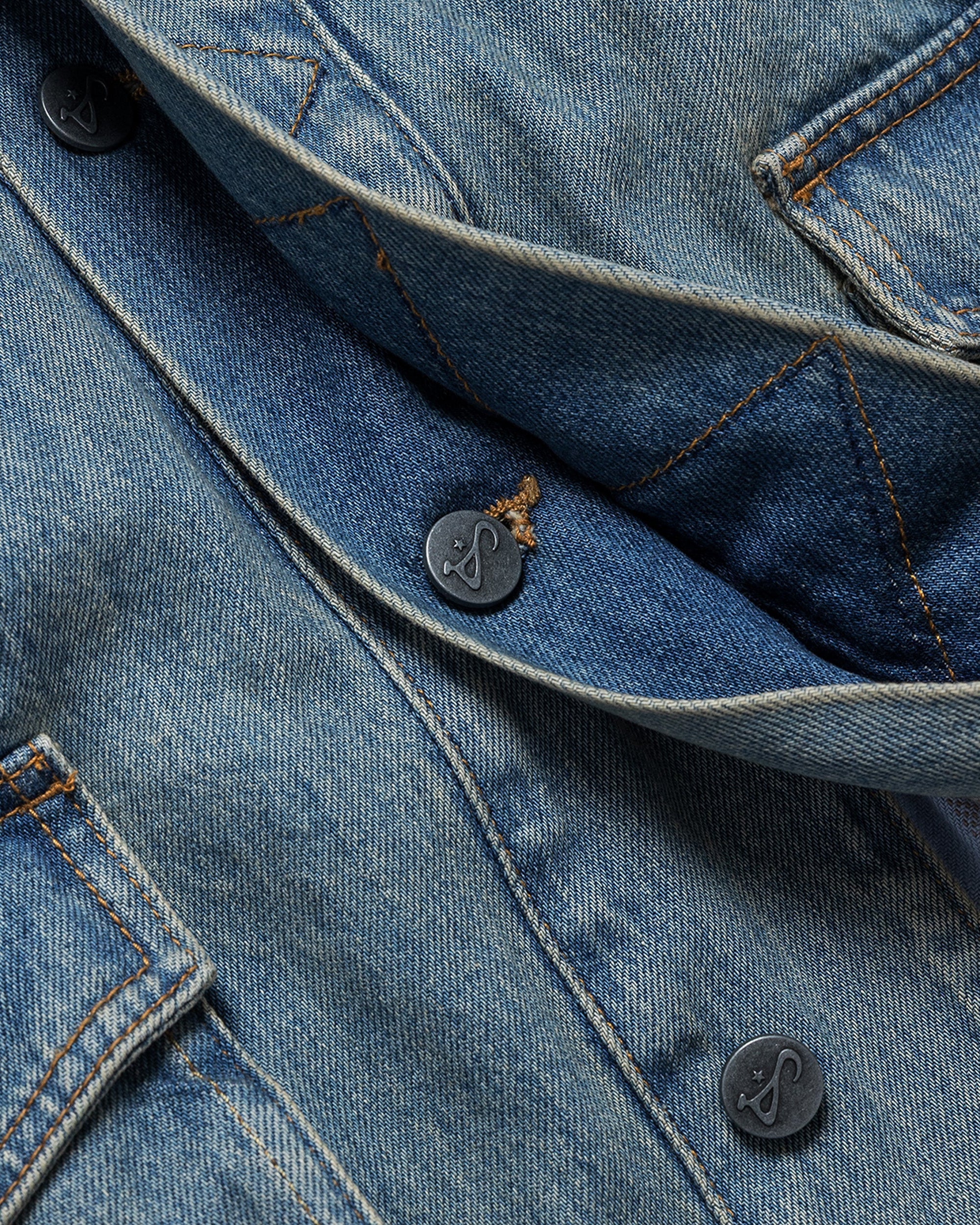 Washed Indigo Reversible 7 Pocket Japanese Denim Jacket - Image 18