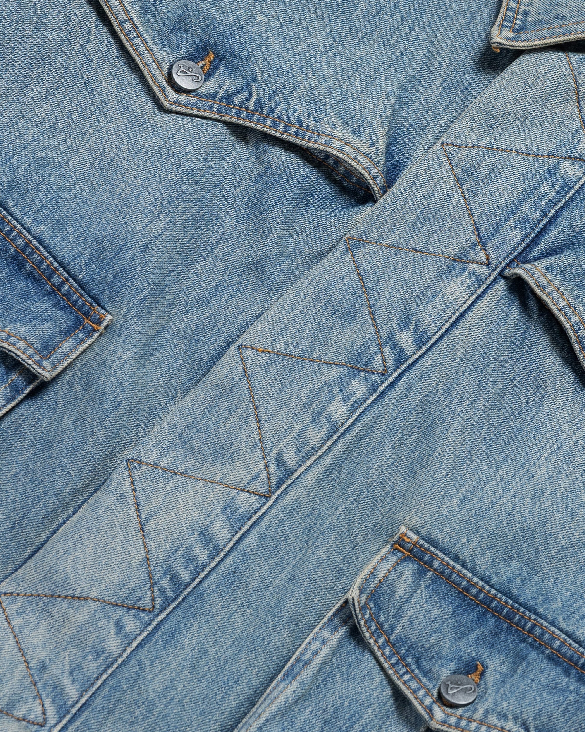 Washed Indigo Reversible 7 Pocket Japanese Denim Jacket - Image 21