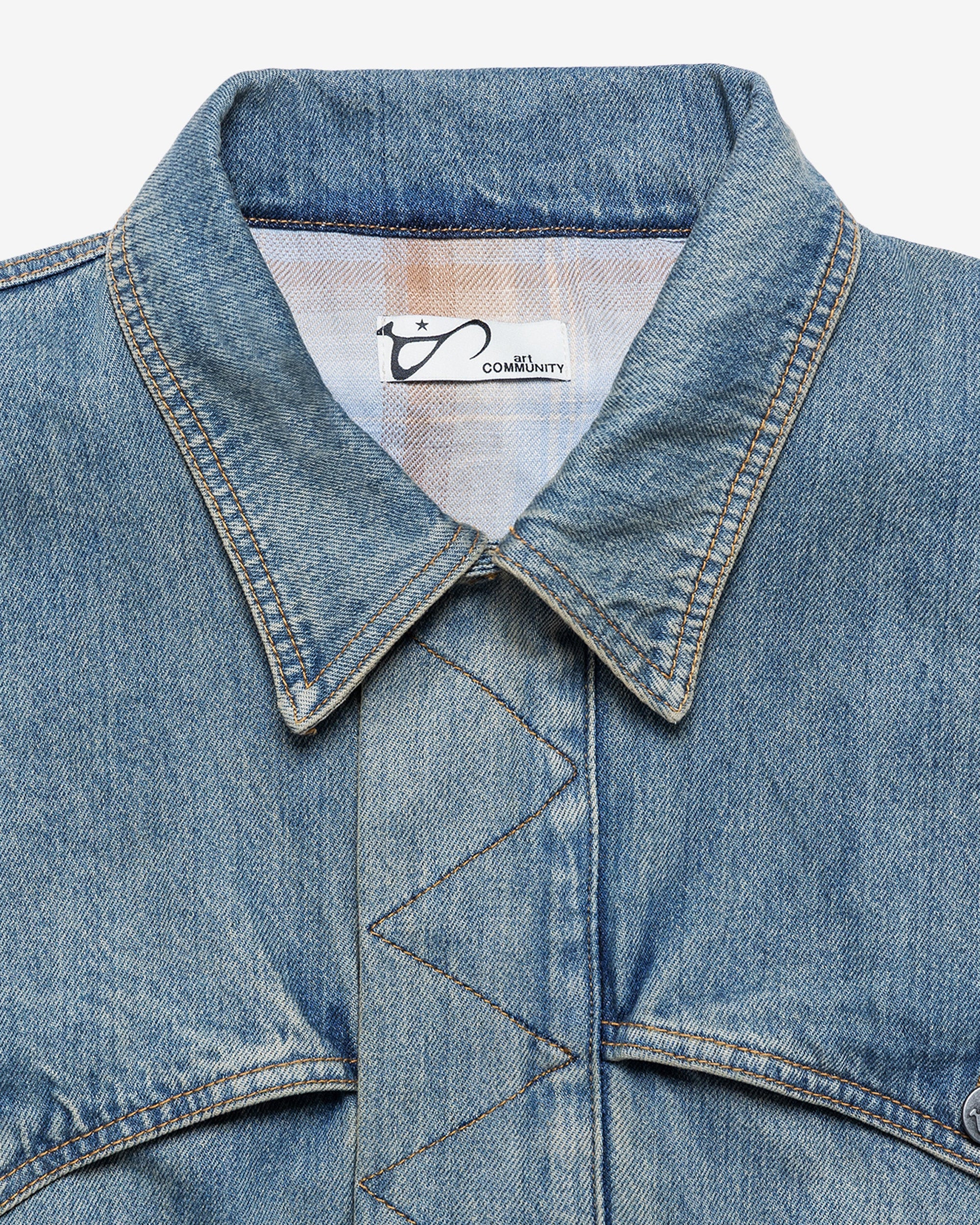 Washed Indigo Reversible 7 Pocket Japanese Denim Jacket - Image 22