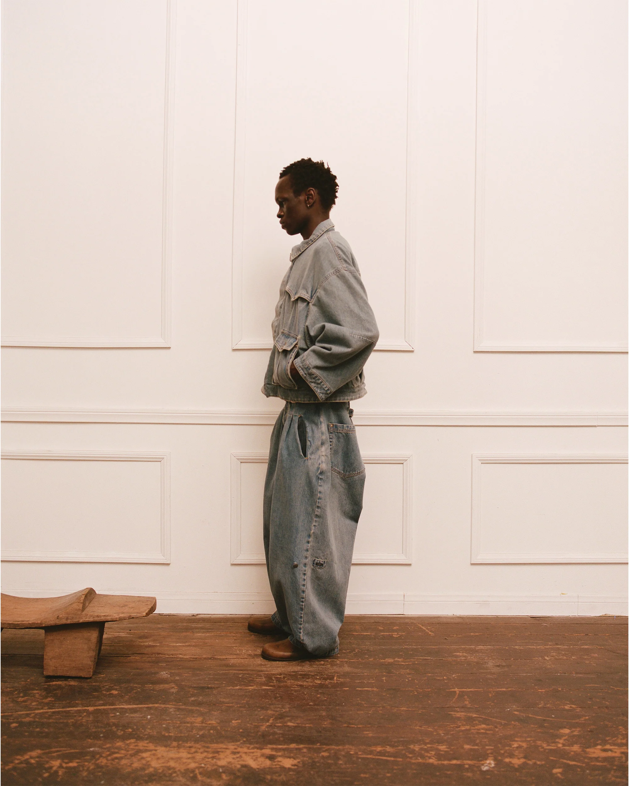 Washed Indigo Triptych Japanese Denim - Image 12