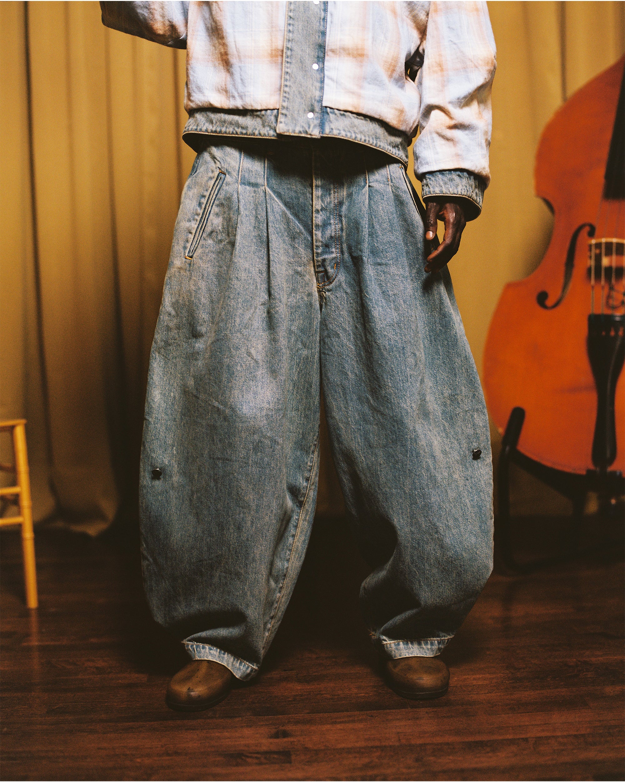 Washed Indigo Triptych Japanese Denim - Image 15