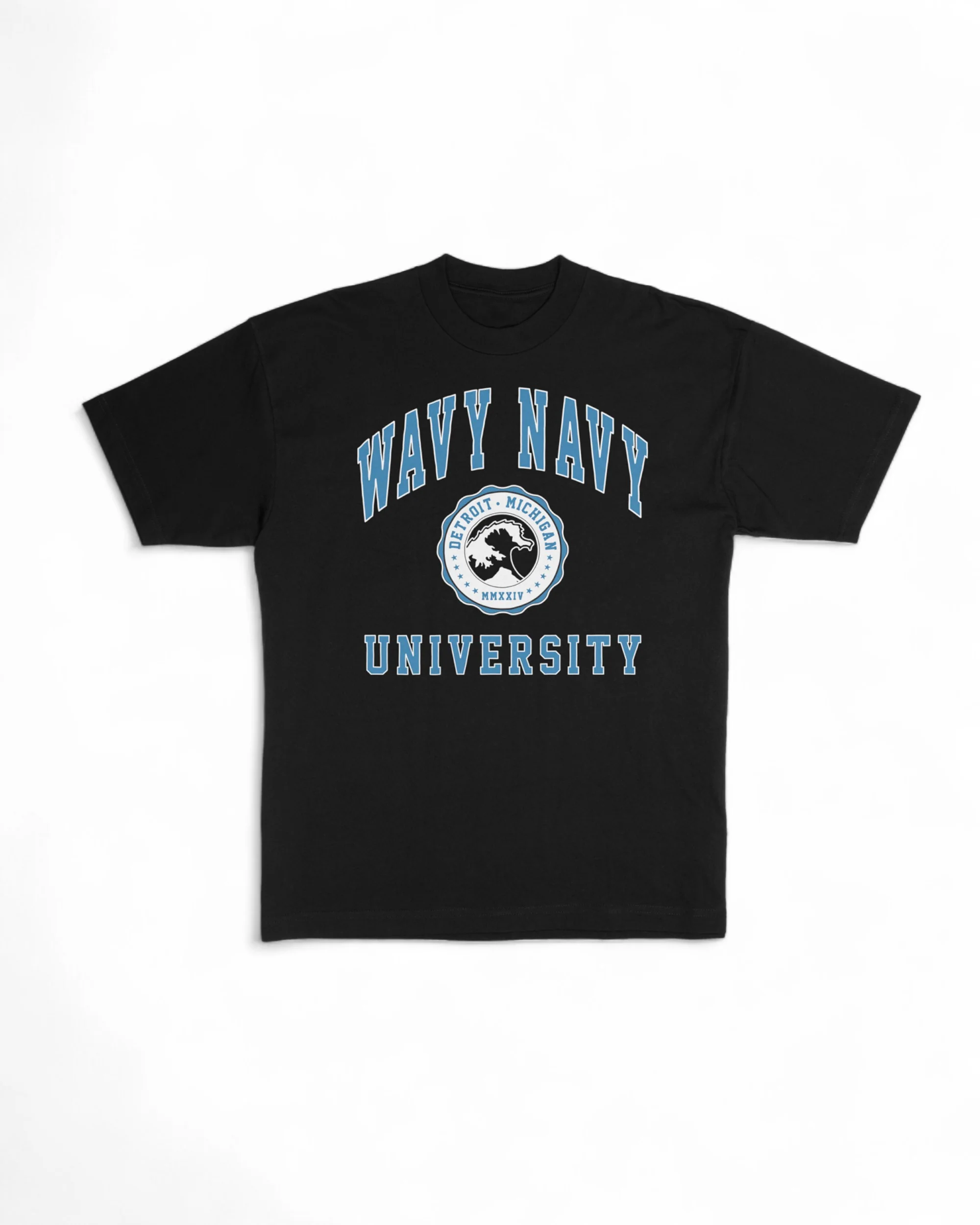 Wavy Navy University T-Shirt (Black)
