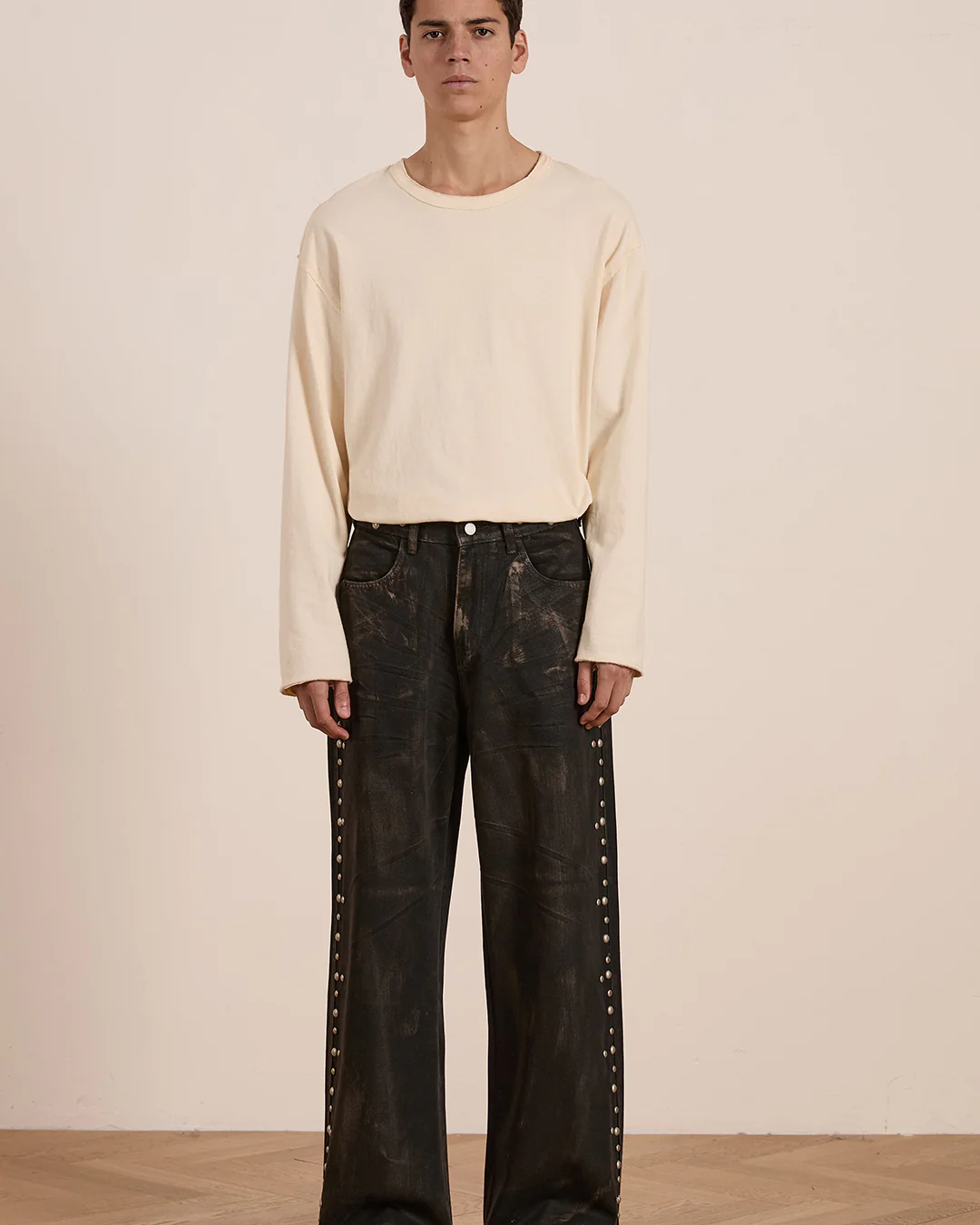 Waxed Studded Jeans - Image 9