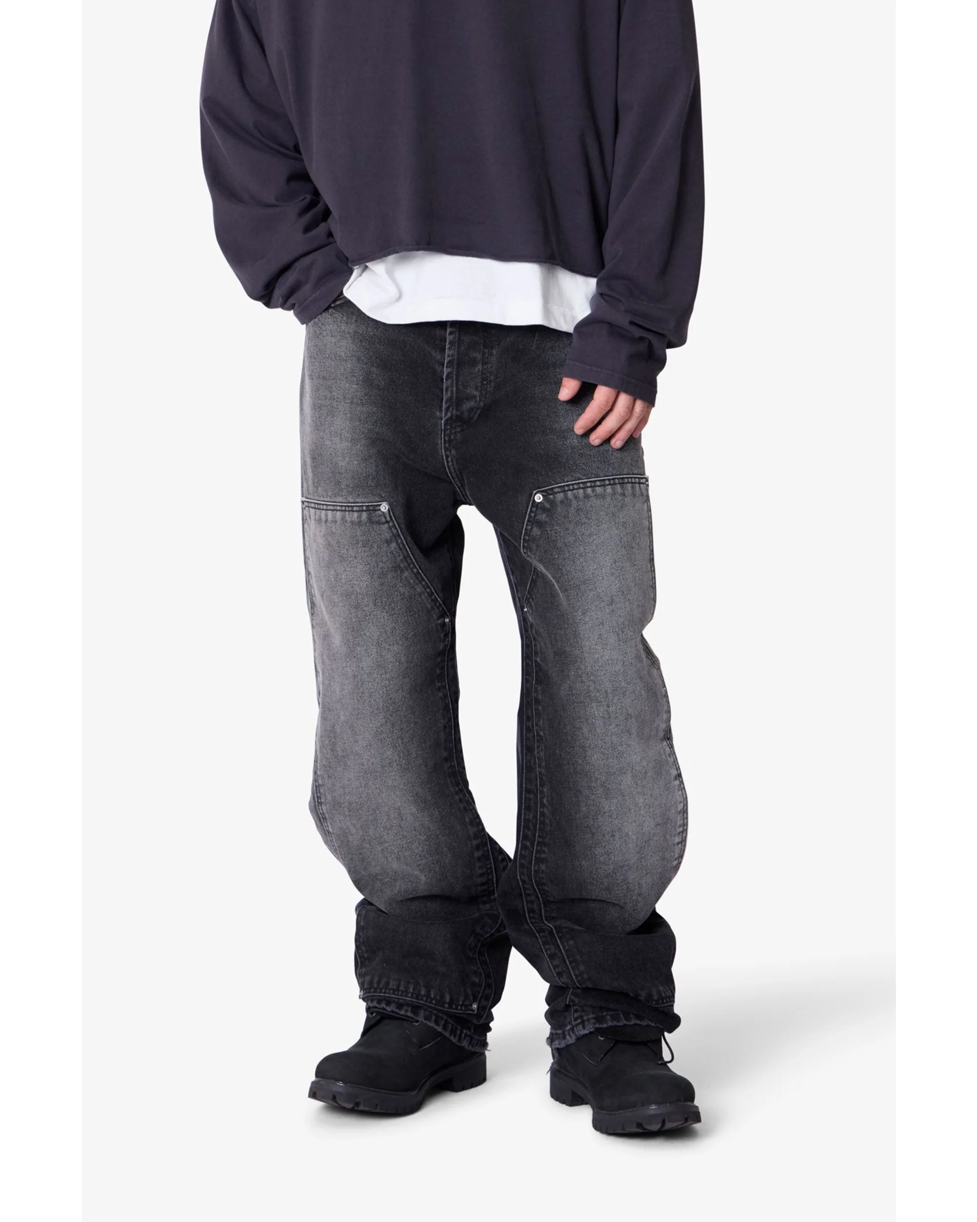 West Double Knee Denim - Black - Image 4