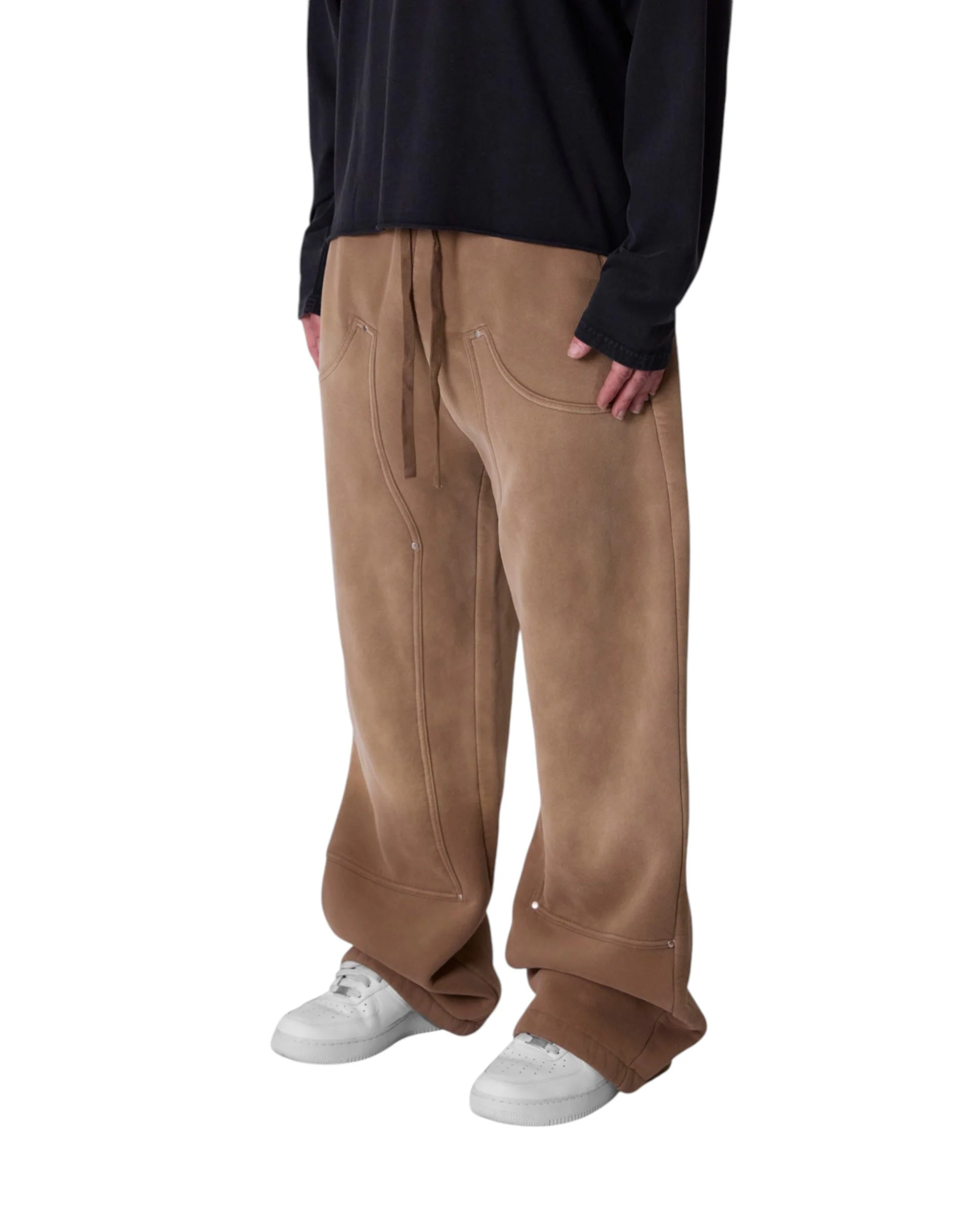 West Double Knee Sweatpants - Tan - Image 3