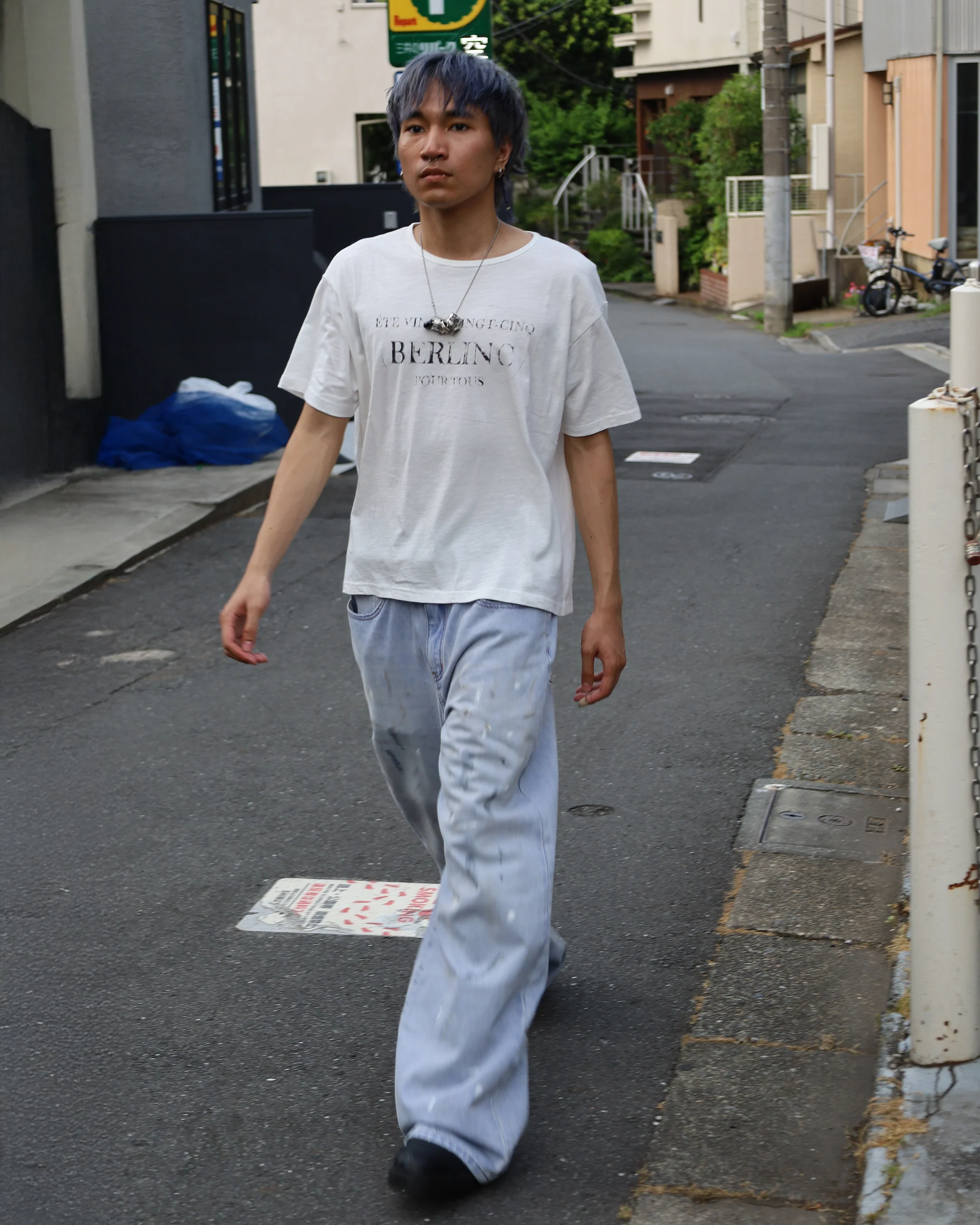 White Slub Cotton "Pour Tous" T-Shirt - Image 5
