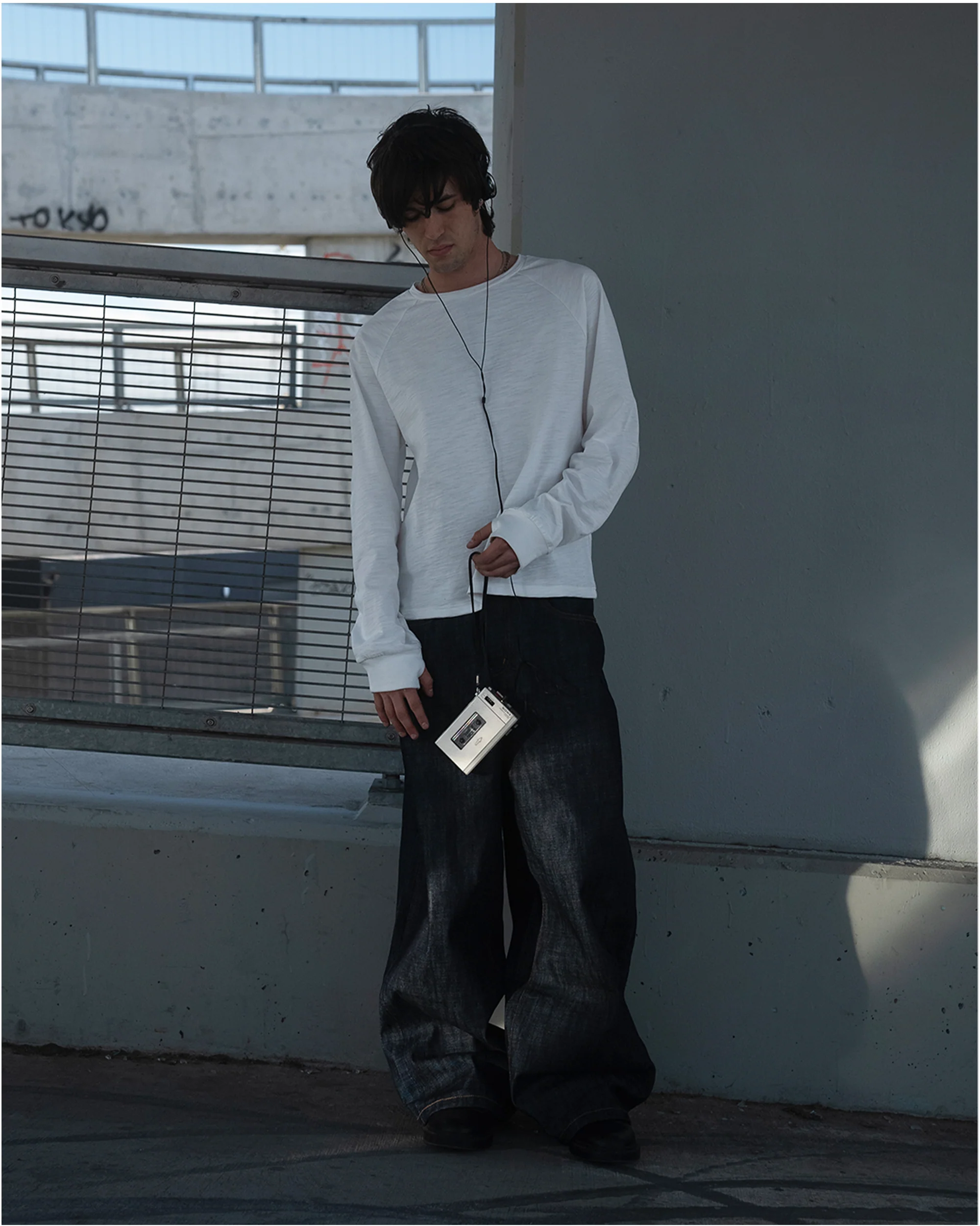 WHITE SLUB LONG SLEEVE SHIRT - Image 12