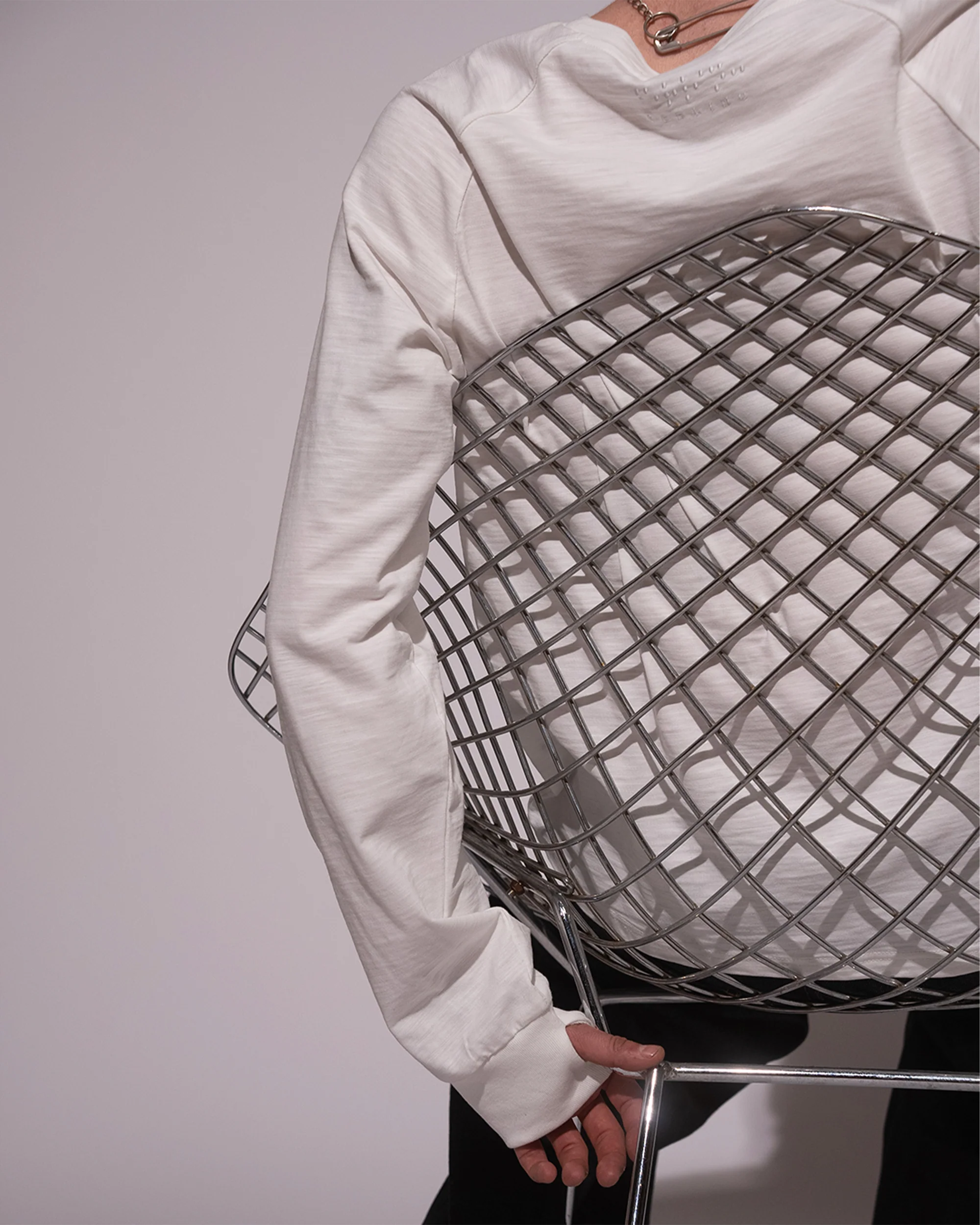 WHITE SLUB LONG SLEEVE SHIRT - Image 9