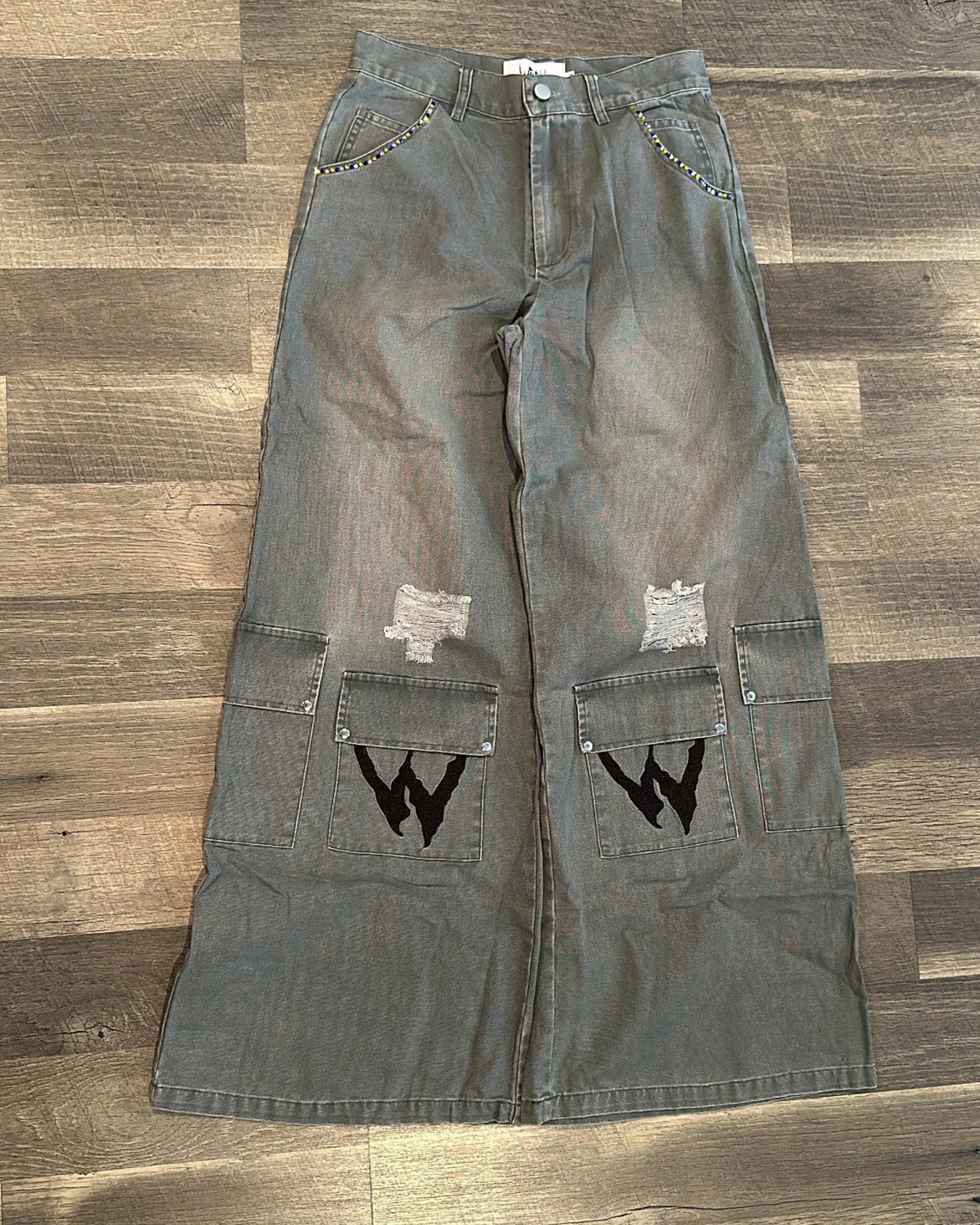 WICK GREY WASHED CARGOS - Image 4