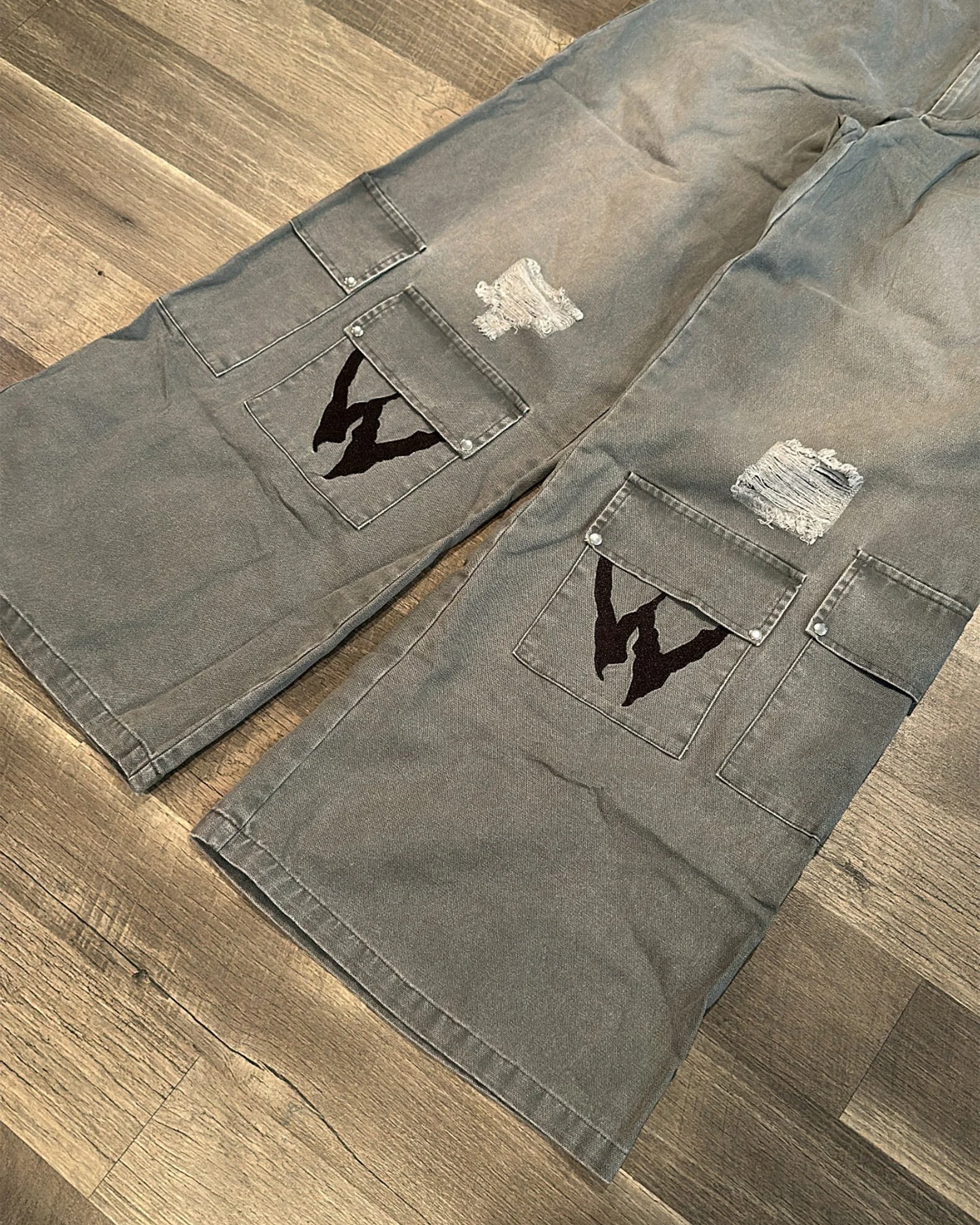 WICK GREY WASHED CARGOS - Image 6