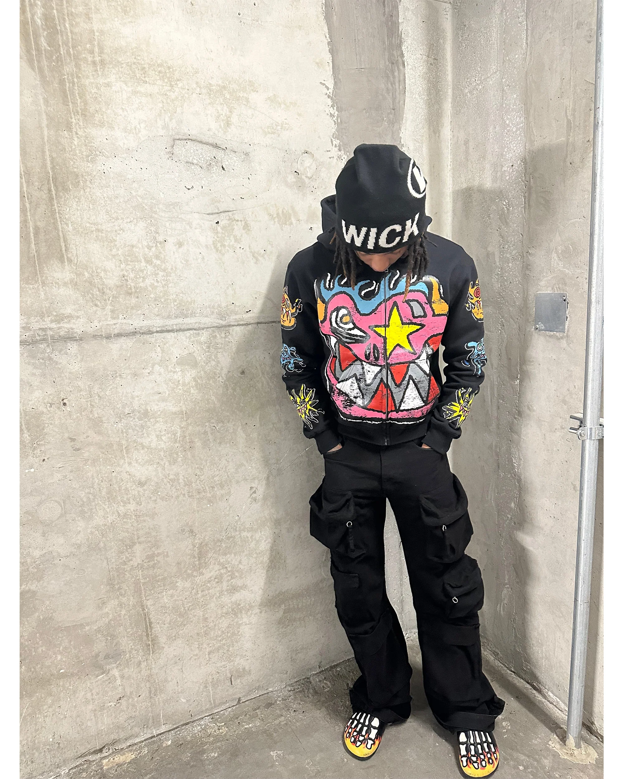 WICK MONSTAR ZIP-UP (BLACK) - Image 5