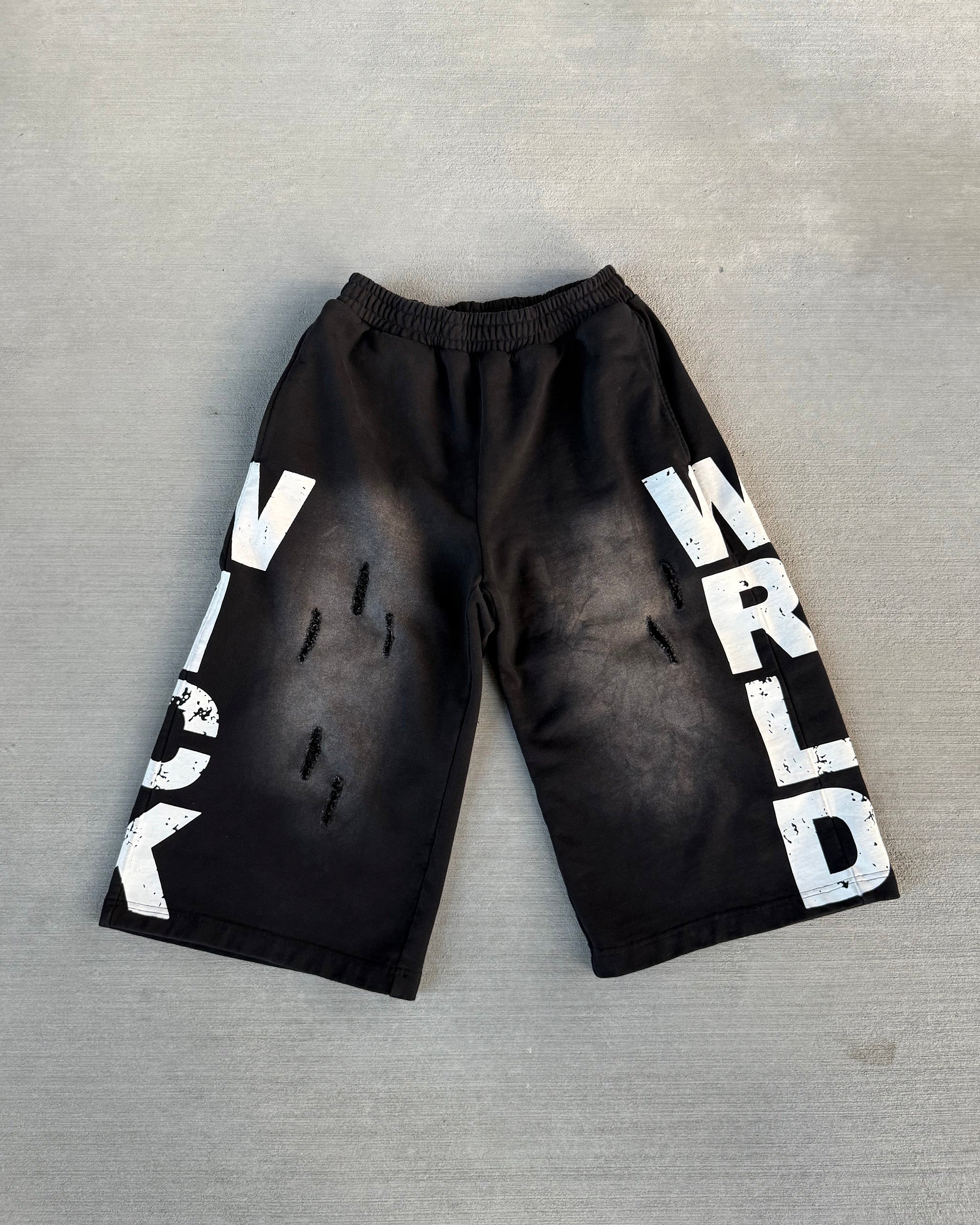 WICK SWEAT SHORTS (BLACK N WHITE) - Image 3