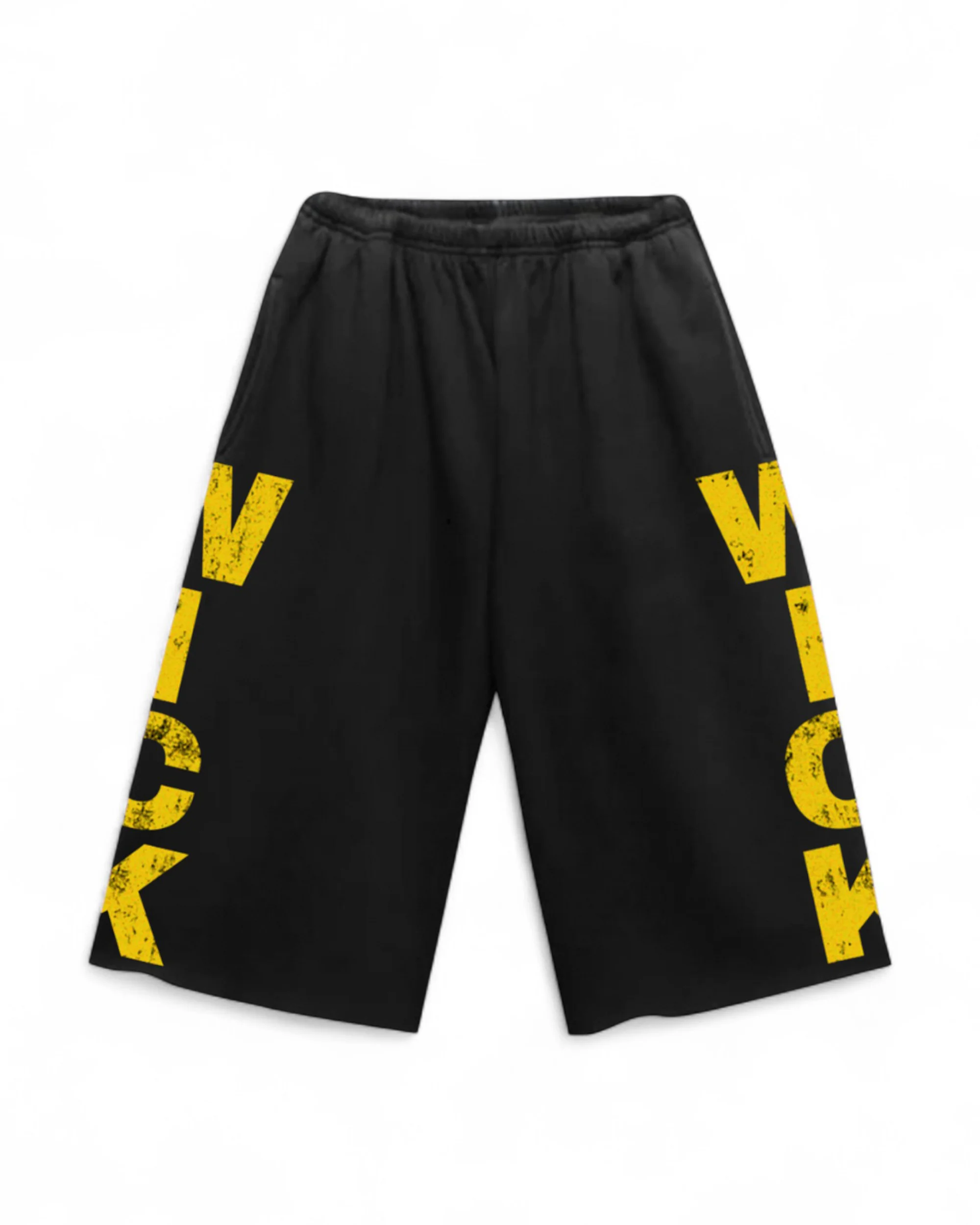 WICK SWEAT SHORTS (BLACK N YELLOW)
