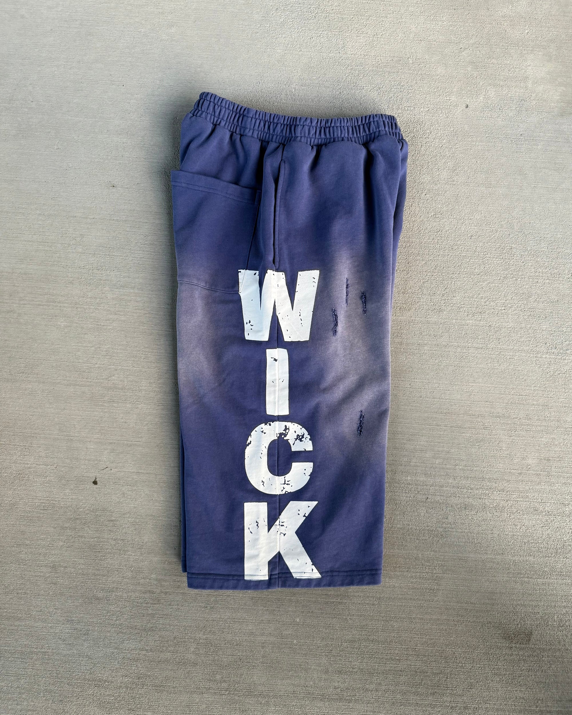 WICK SWEAT SHORTS (BLUE AND WHITE) - Image 4