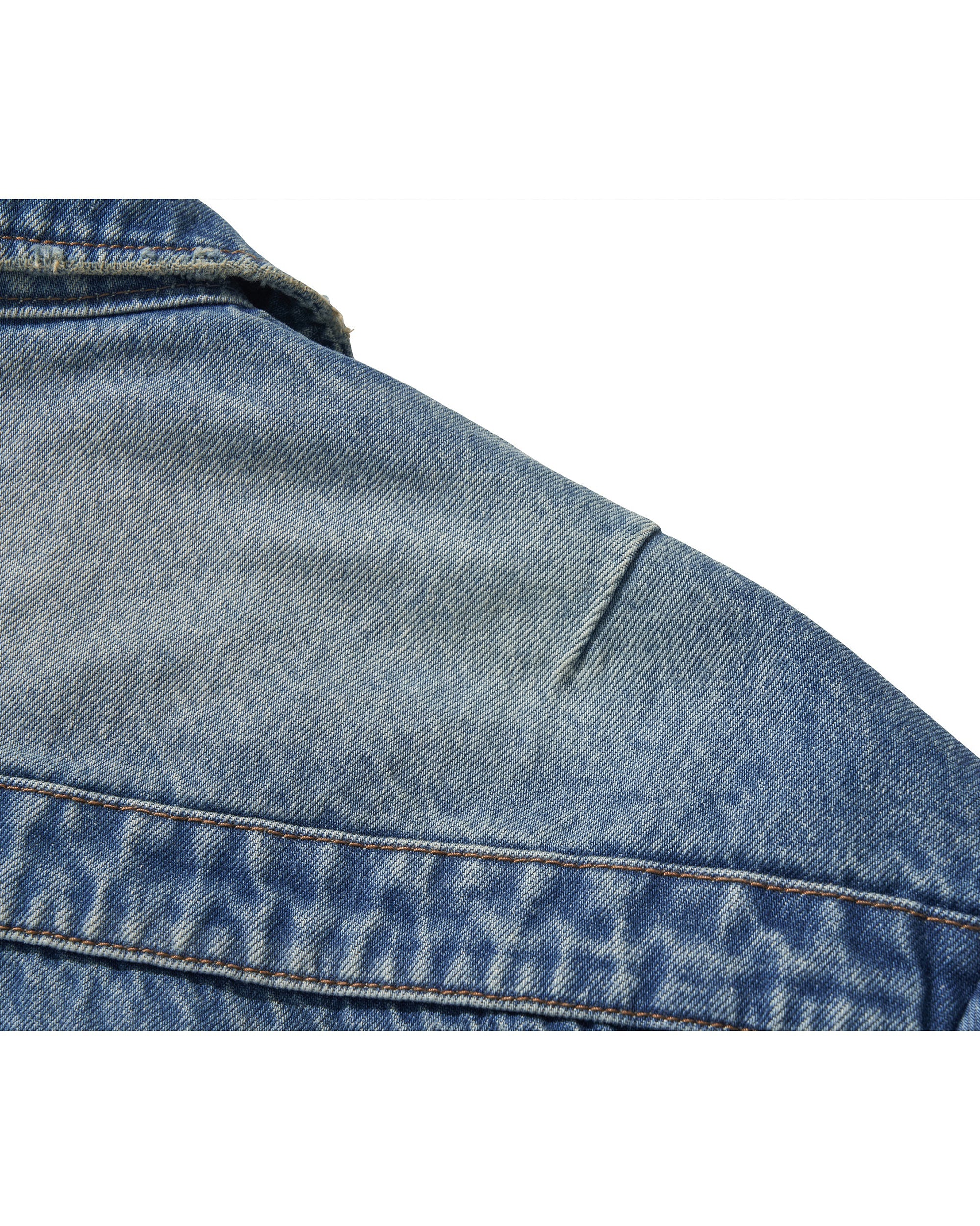 WIDE DENIM RIDER JACKET / BLUE - Image 14